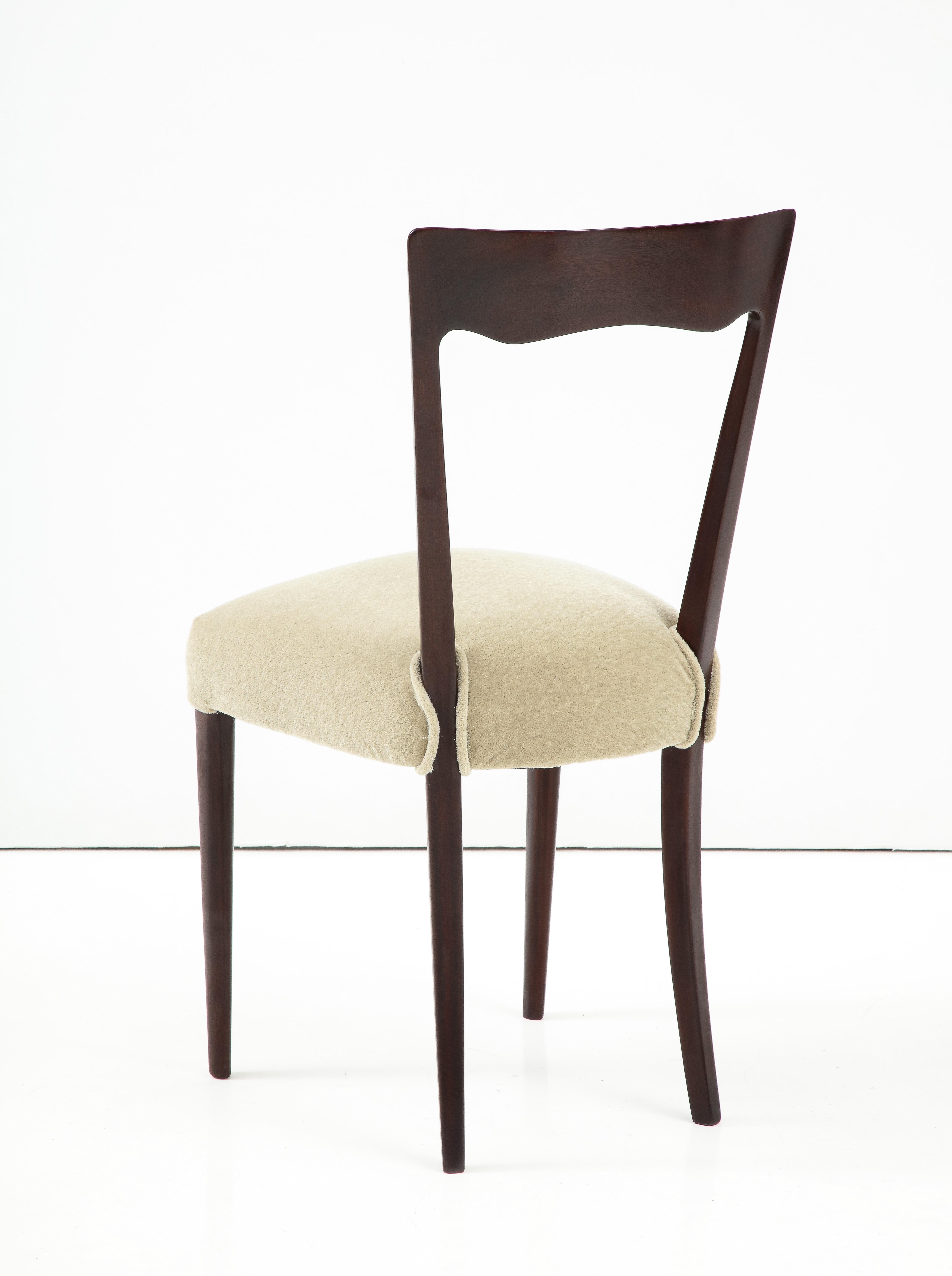 1950's Modernist Italian Dining Chairs In Mohair Upholstery 7