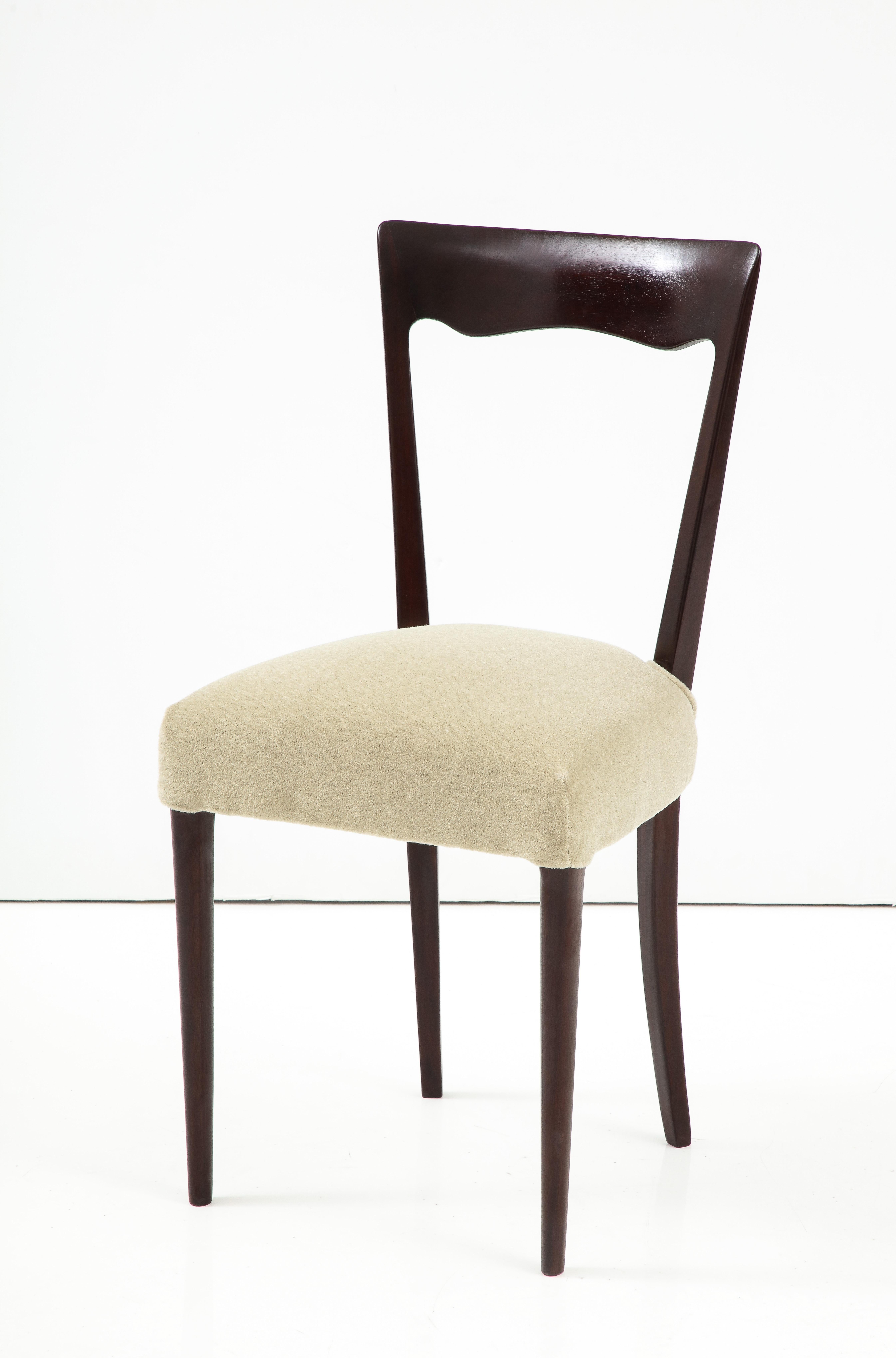 1950's Modernist Italian Dining Chairs In Mohair Upholstery 8