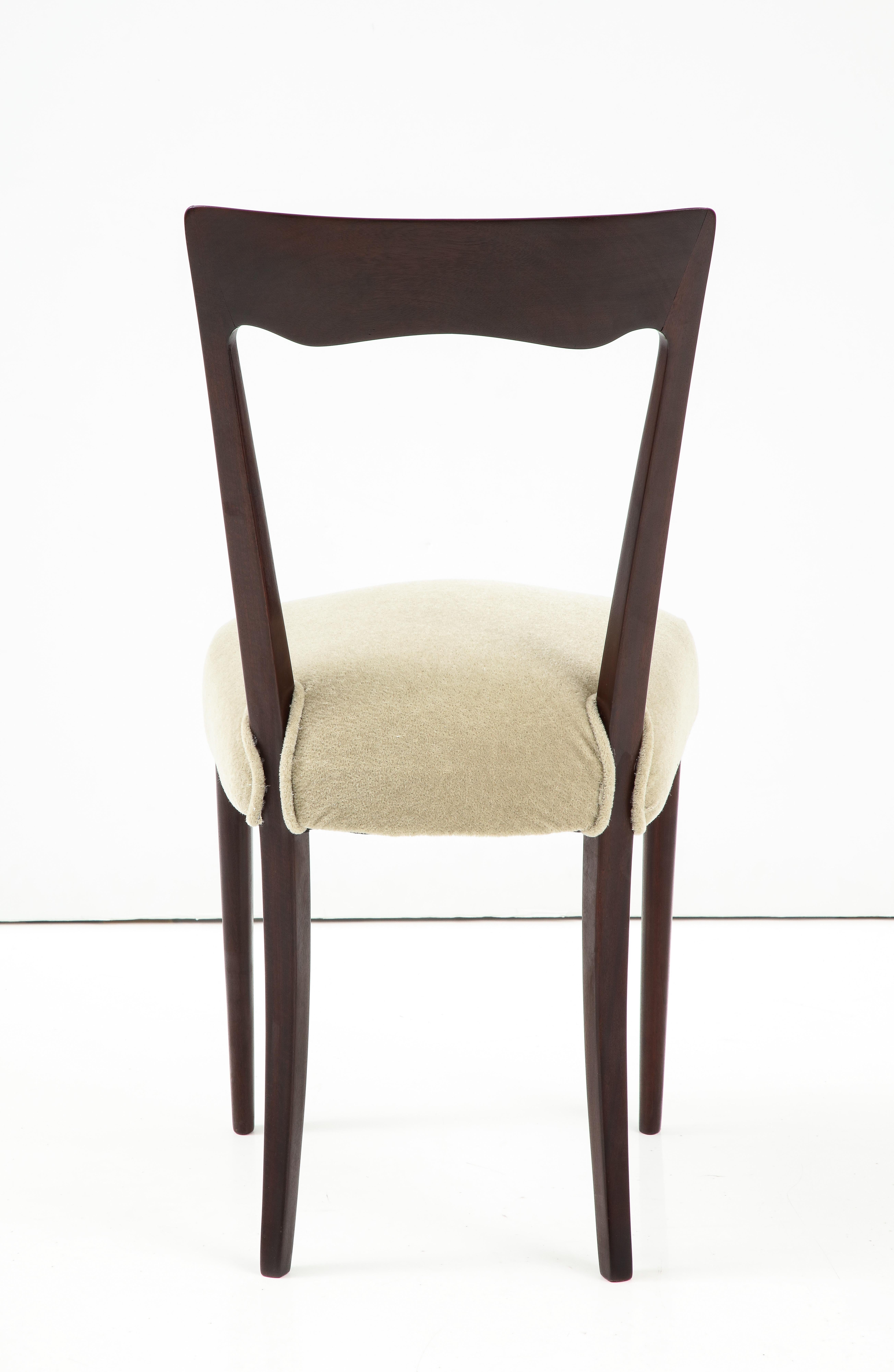 Mid-Century Modern 1950's Modernist Italian Dining Chairs In Mohair Upholstery