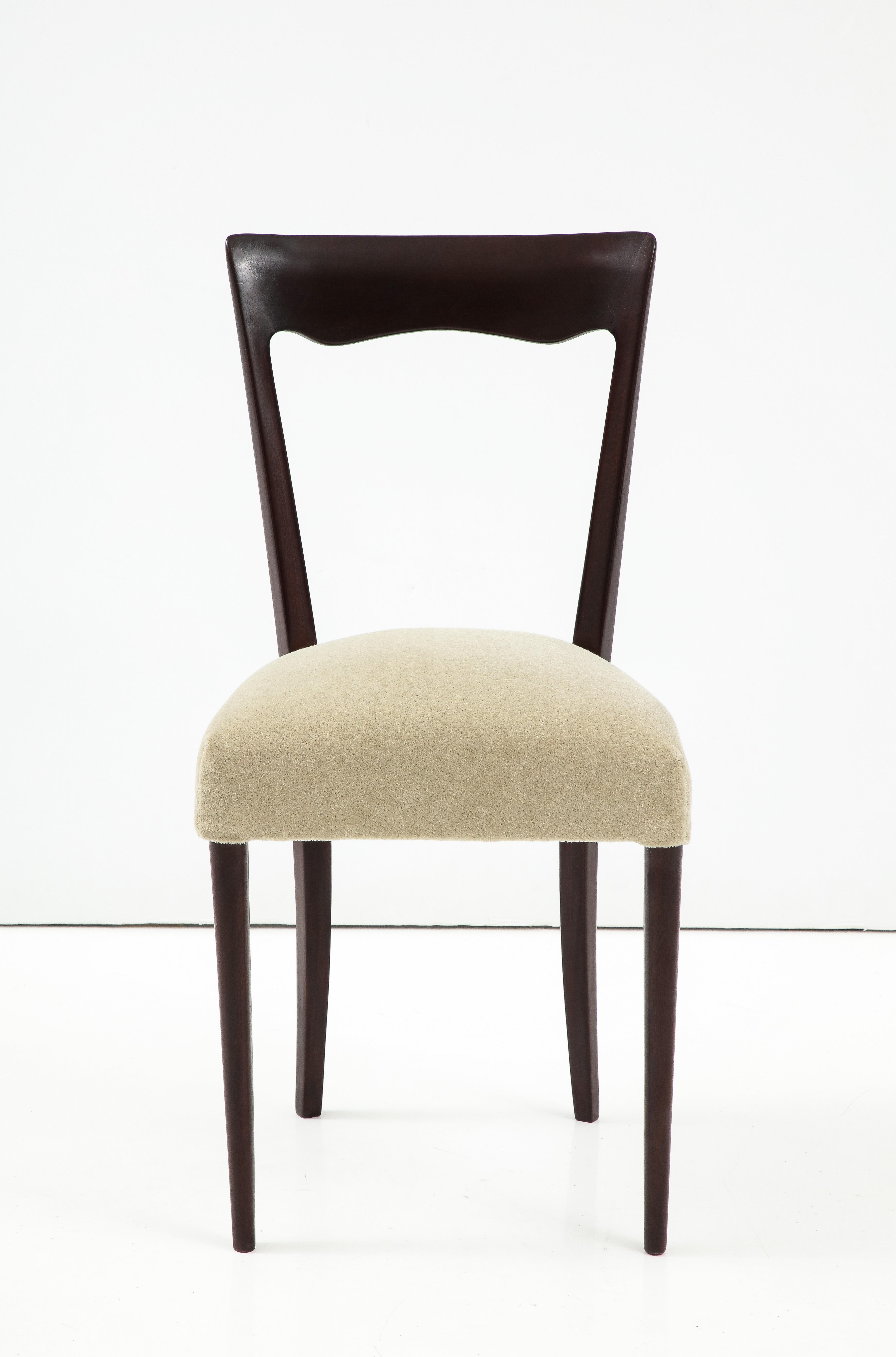 Mid-20th Century 1950's Modernist Italian Dining Chairs In Mohair Upholstery