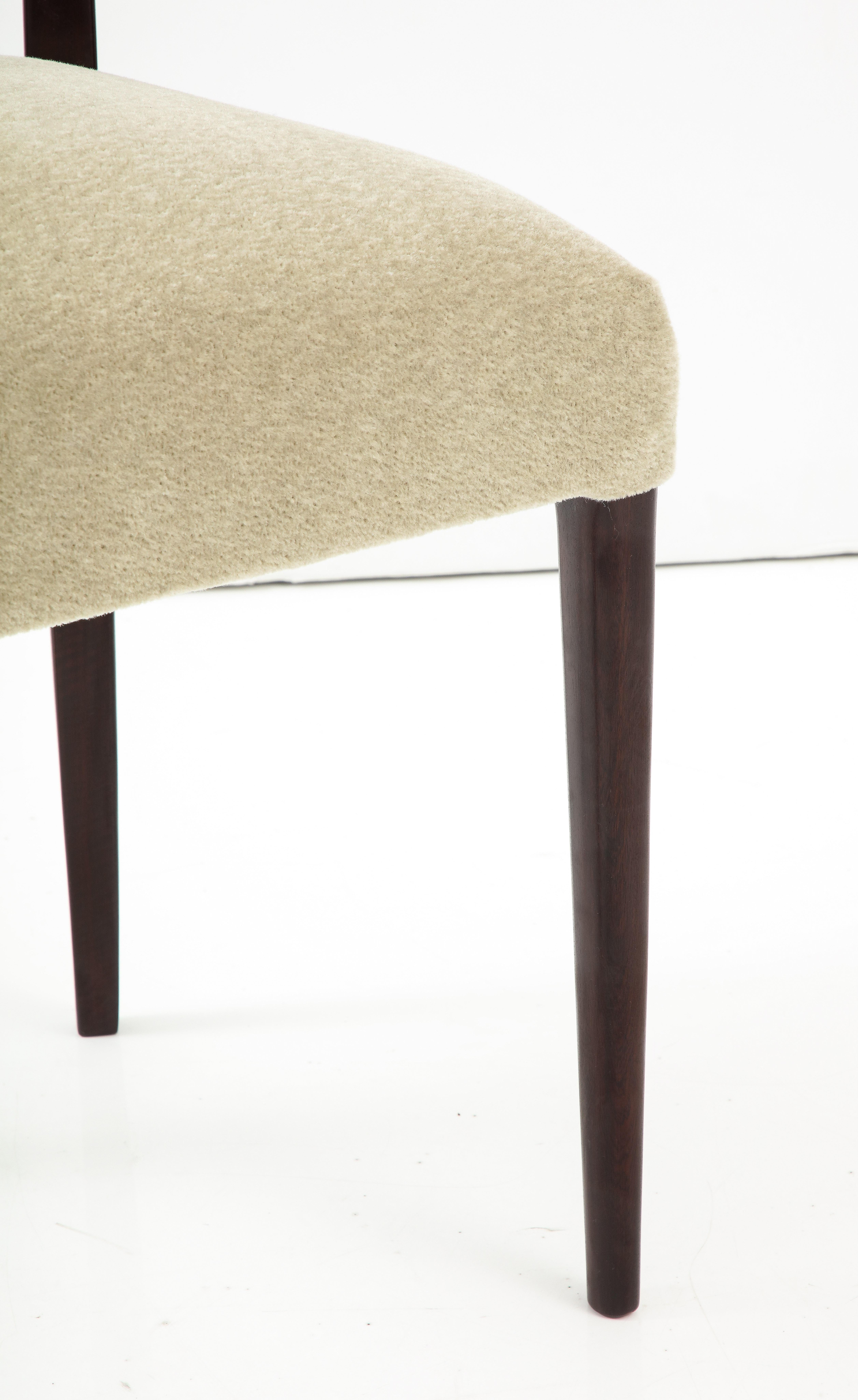 1950's Modernist Italian Dining Chairs In Mohair Upholstery 1
