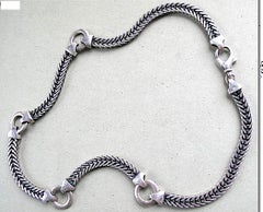 1950s Modernist Italian Heavy Sterling Silver Necklace