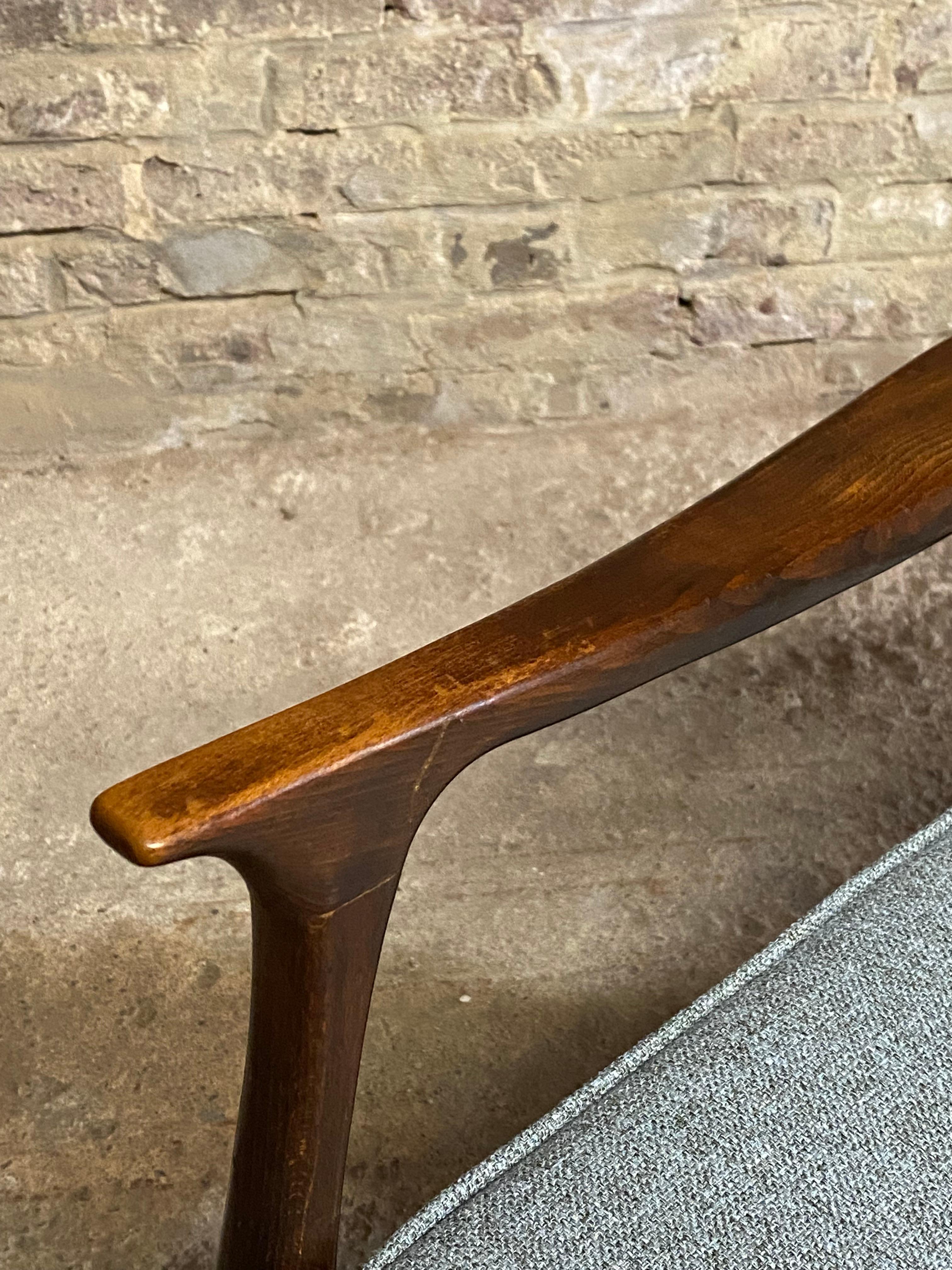 1950s Modernist Italian Walnut Rocking Chair 4