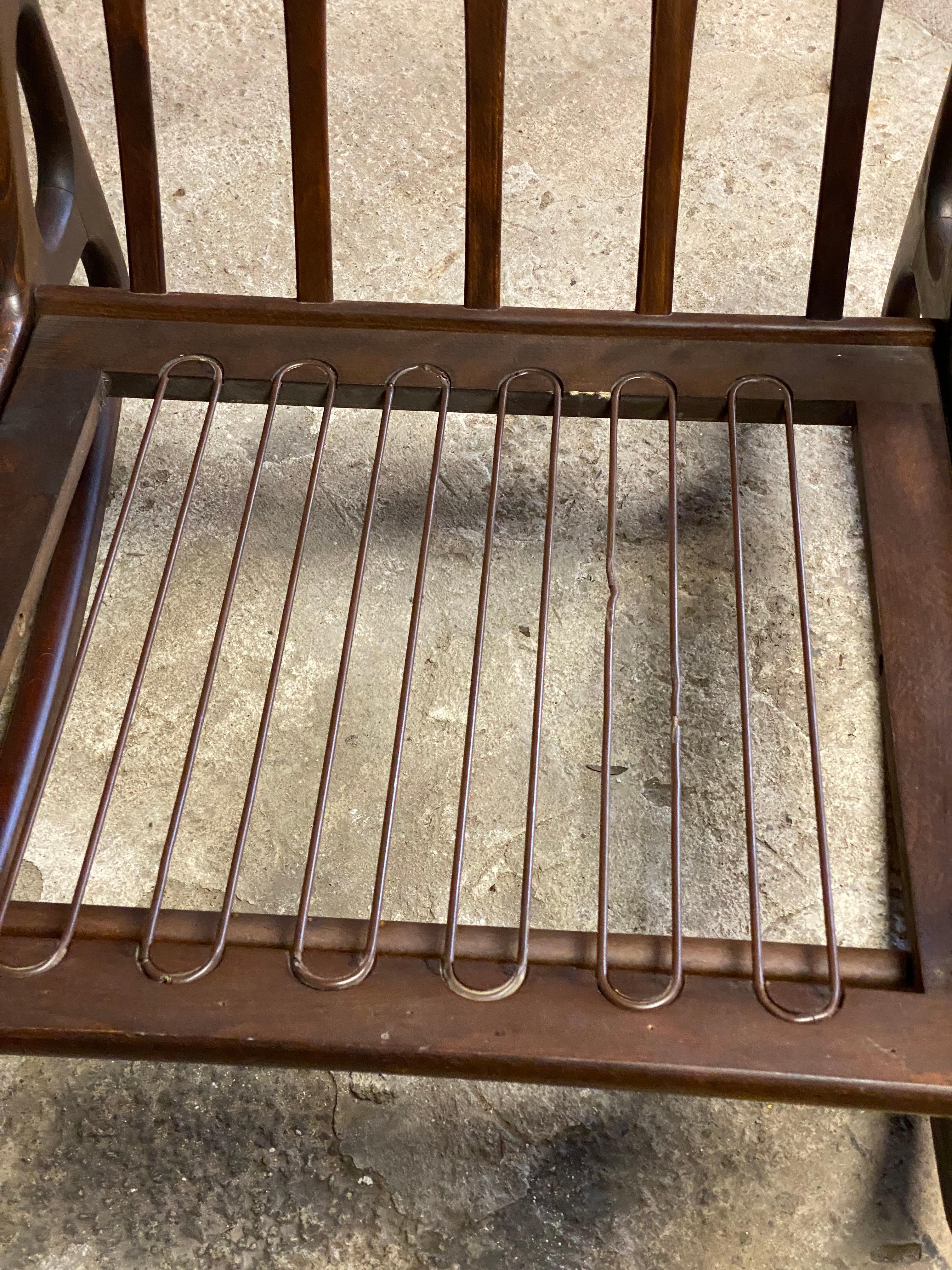 1950s Modernist Italian Walnut Rocking Chair 5