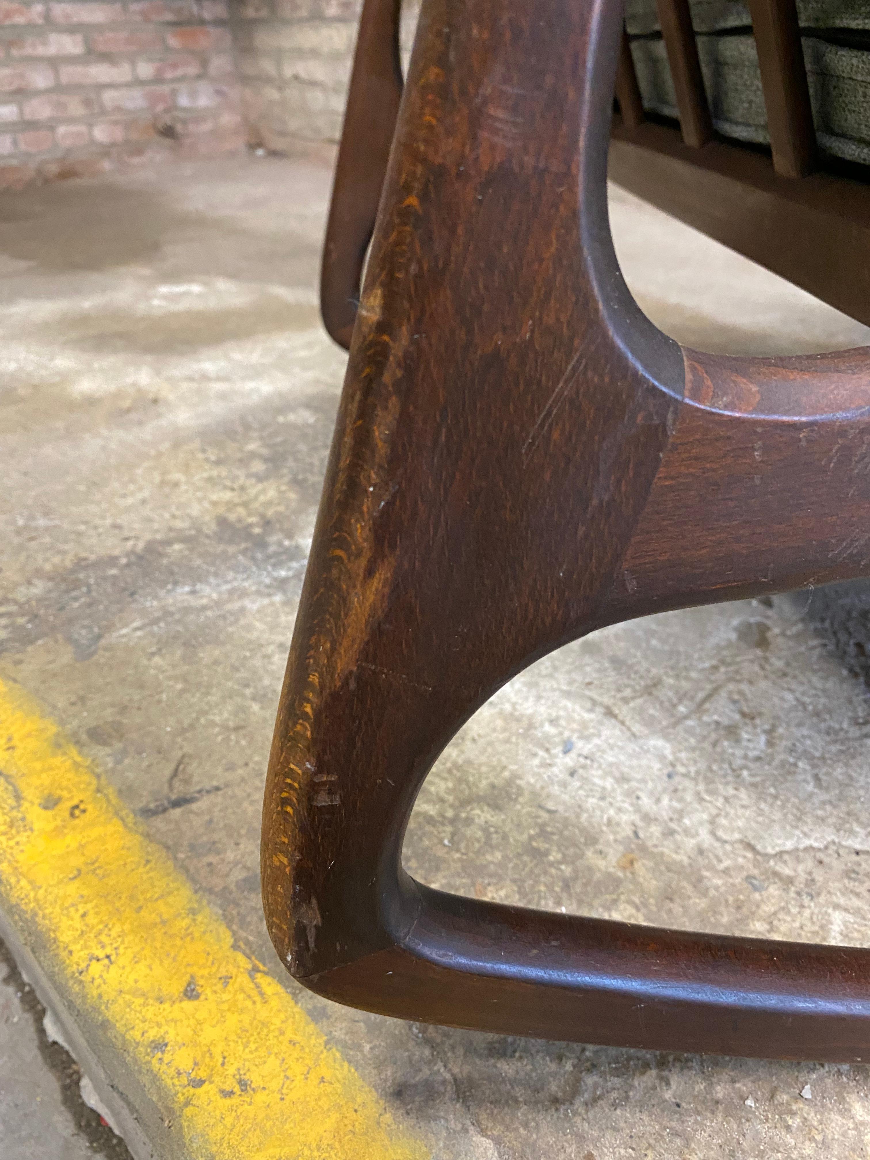 1950s Modernist Italian Walnut Rocking Chair 7