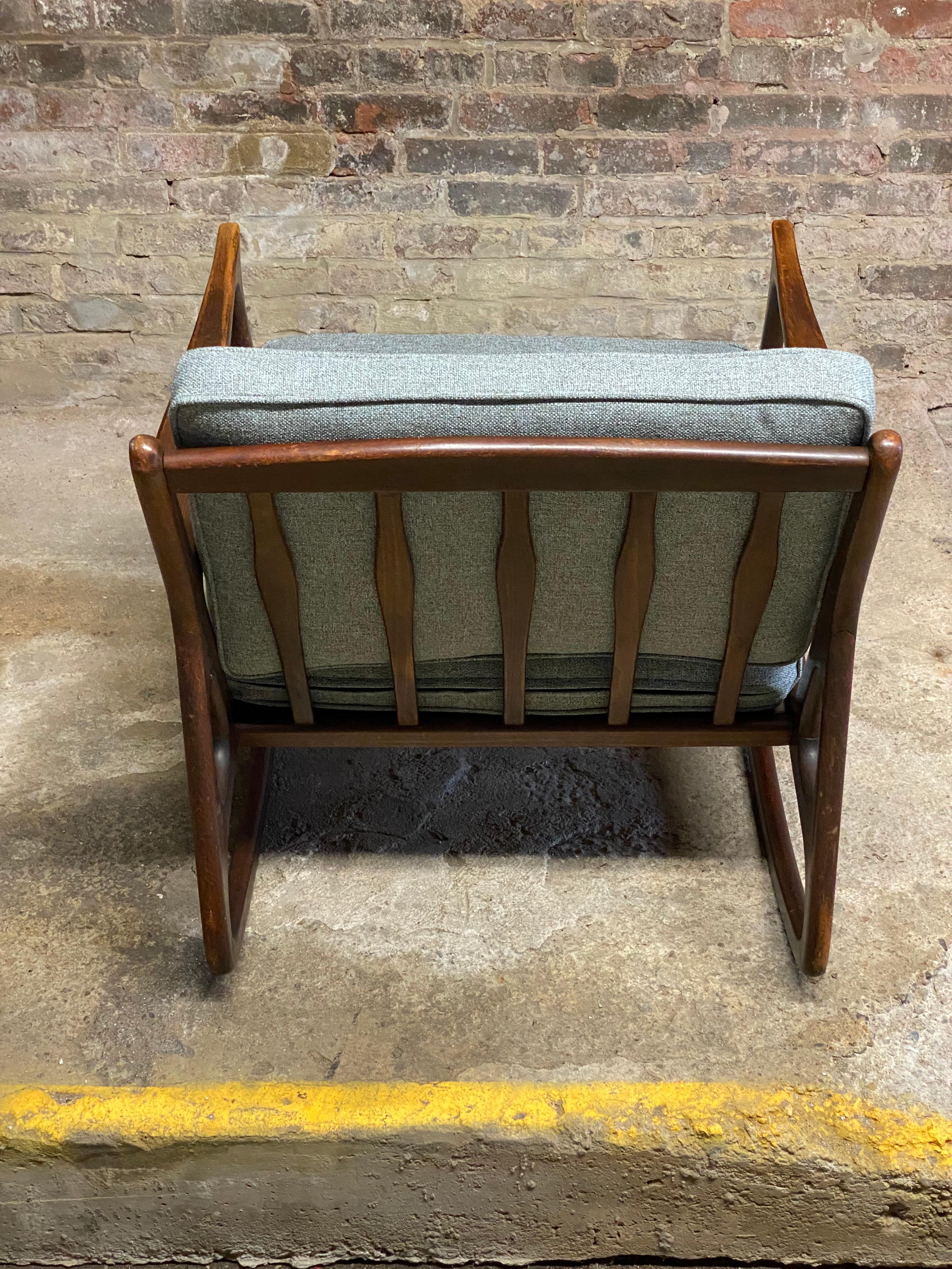 Mid-20th Century 1950s Modernist Italian Walnut Rocking Chair