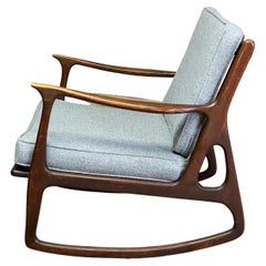 Vintage 1950s Modernist Italian Walnut Rocking Chair