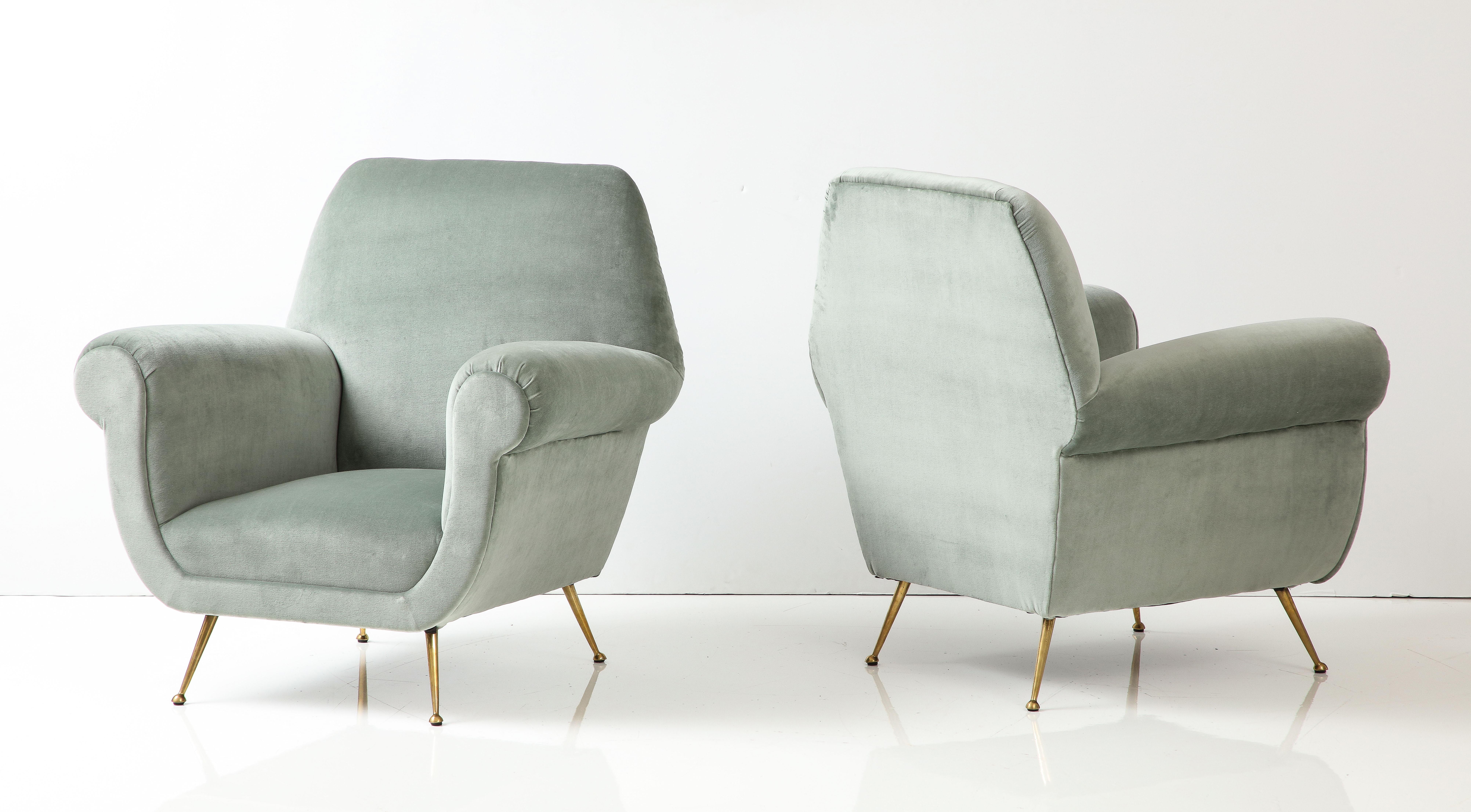Italian 1950s Modernist Lounge Chairs by Gigi Radice For Sale