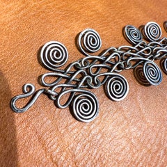1950s Modernist Miró Styled Silver Spiral Bracelet