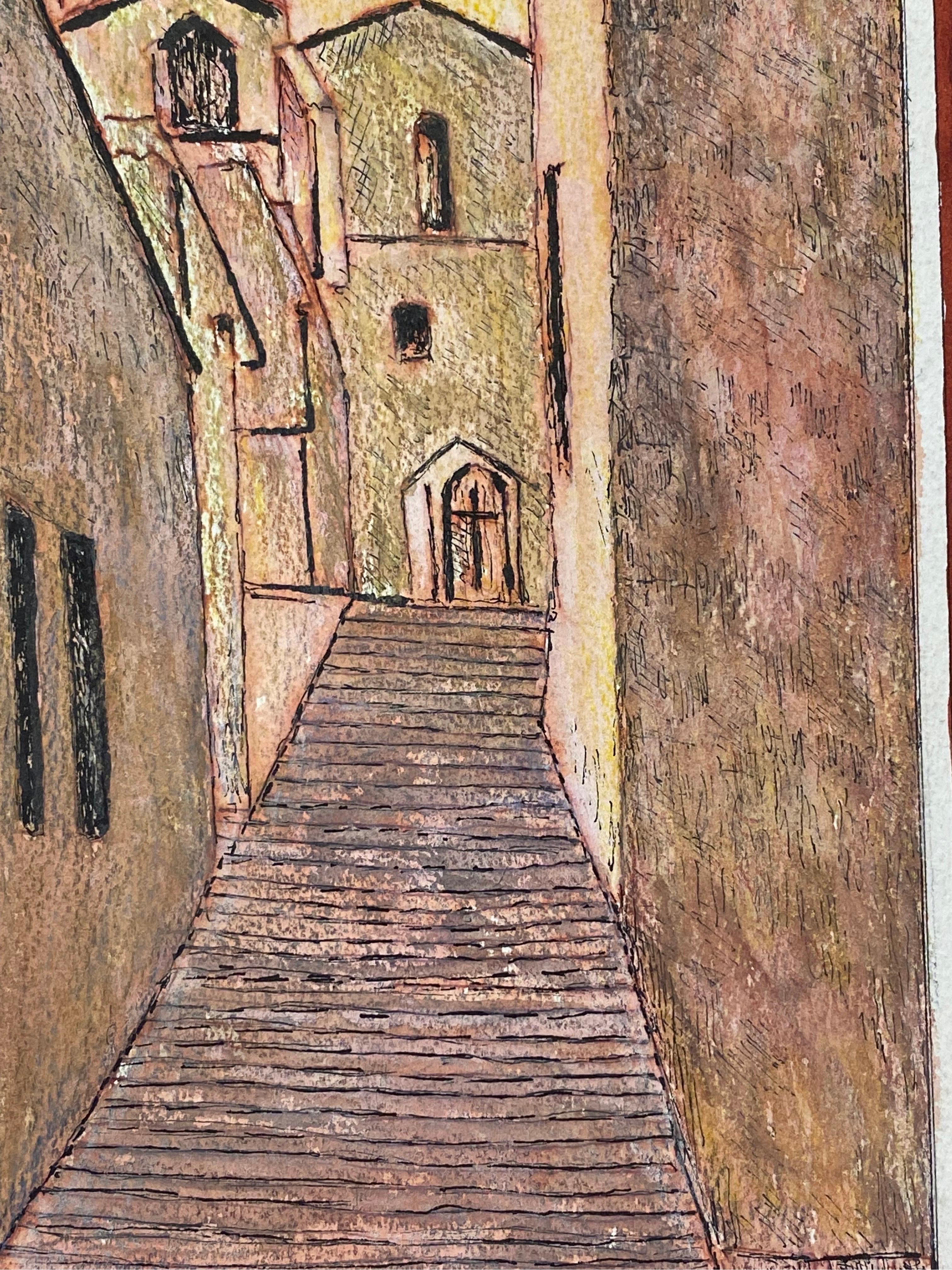 Pittura modernista degli anni '50, passi francesi verso la chiesa In condizioni ottime in vendita a Cirencester, GB