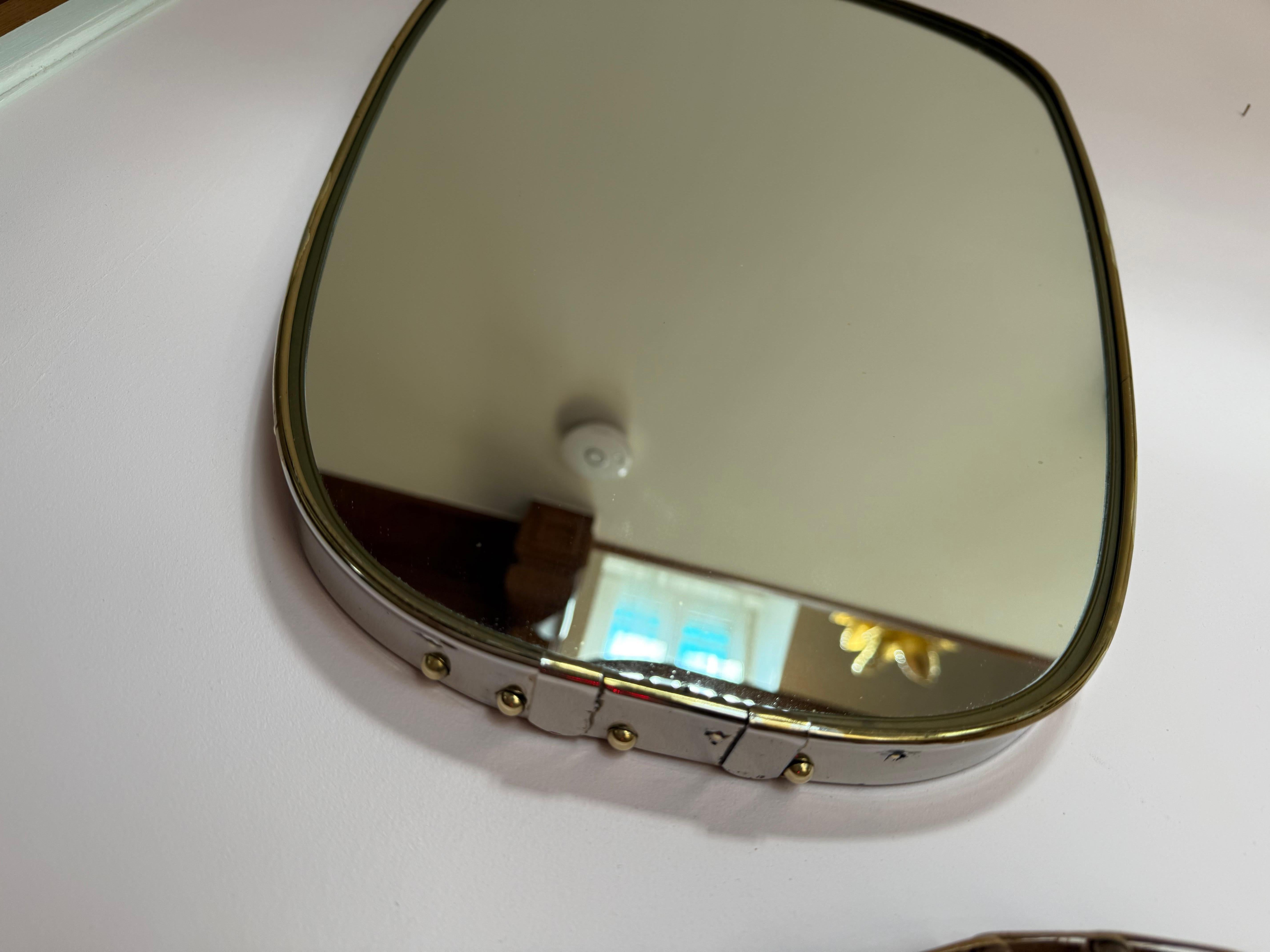 Specchio da parete modernista in ottone e cromo degli anni '50, stile Gio Ponti in vendita 9
