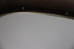 1950's Modernist Shaped Brass And Chrome Wall Mirror , Gio Ponti Style