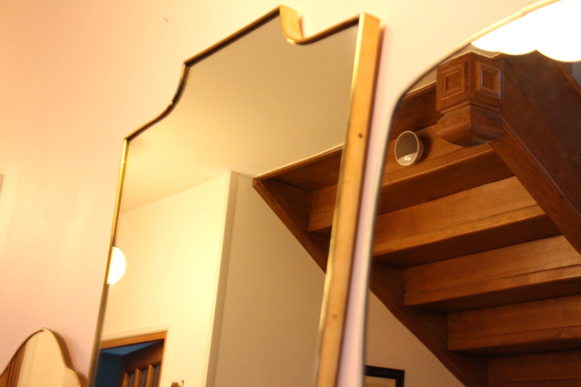 1950's Modernist Shaped Brass Wall Mirror For Sale 6
