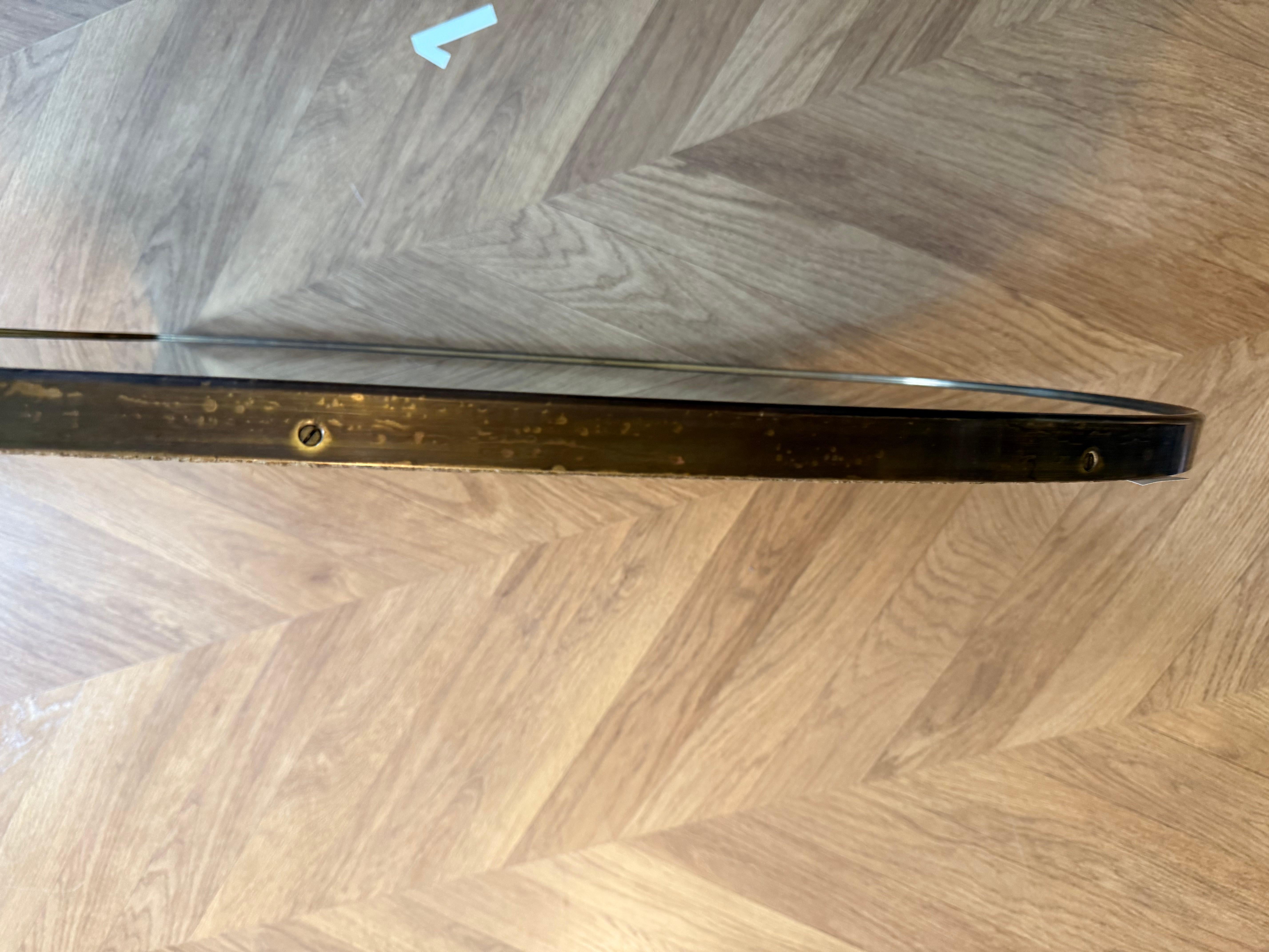 1950's Modernist Shaped Brass Wall Mirror , Gio Ponti Style en vente 3