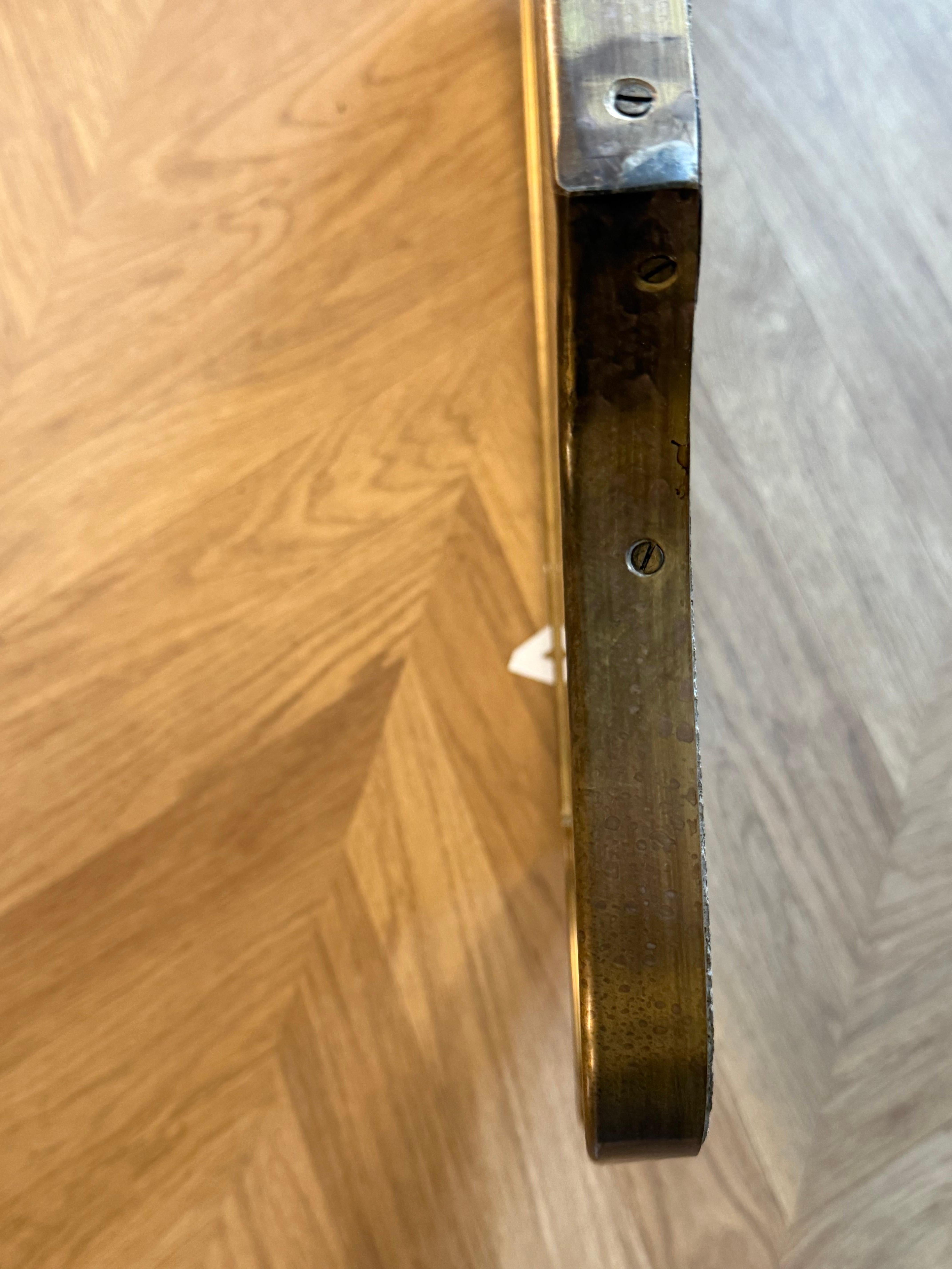 1950's Modernist Shaped Brass Wall Mirror , Gio Ponti Style en vente 9