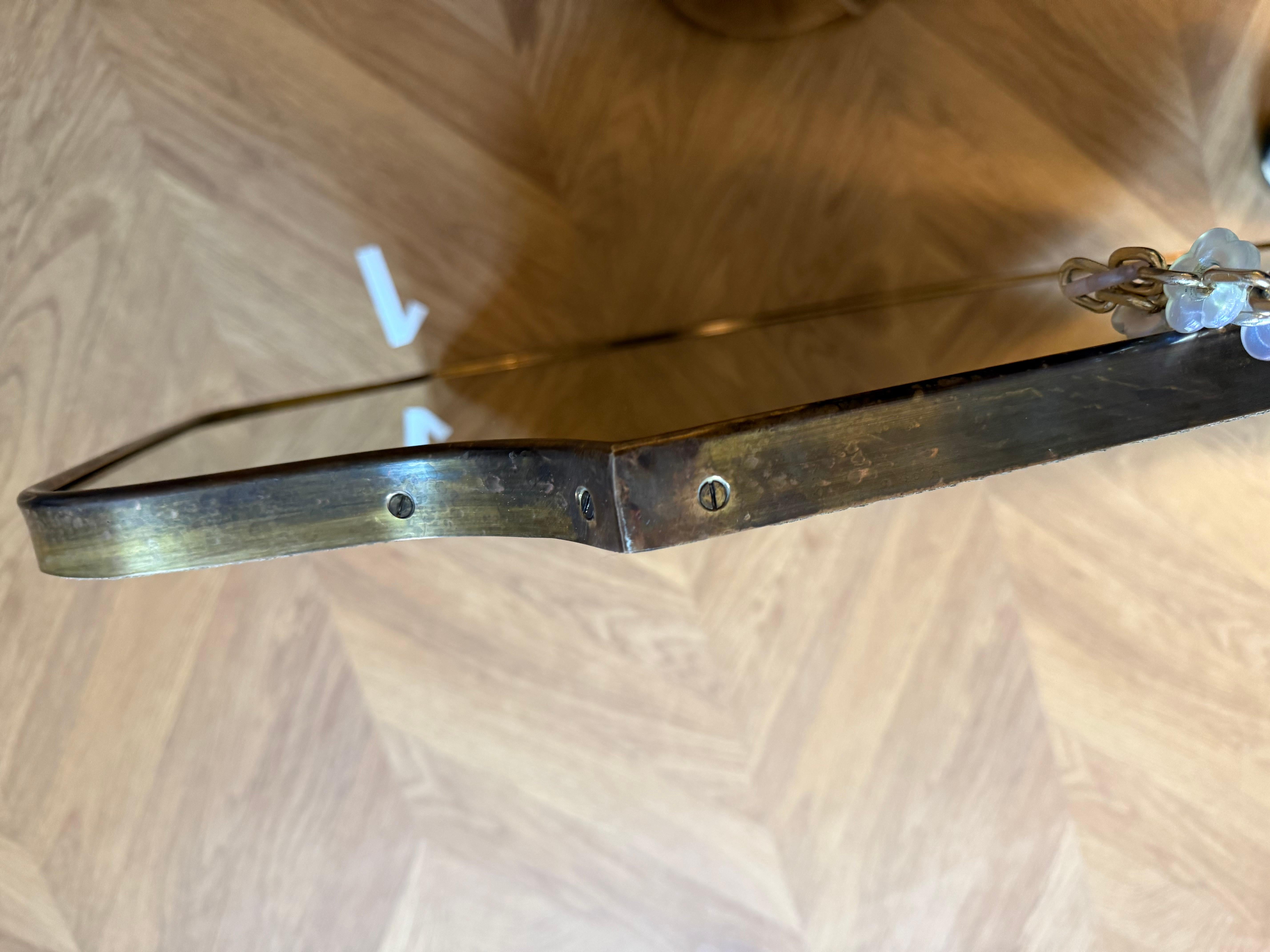 1950's Modernist Shaped Brass Wall Mirror , Gio Ponti Style en vente 2
