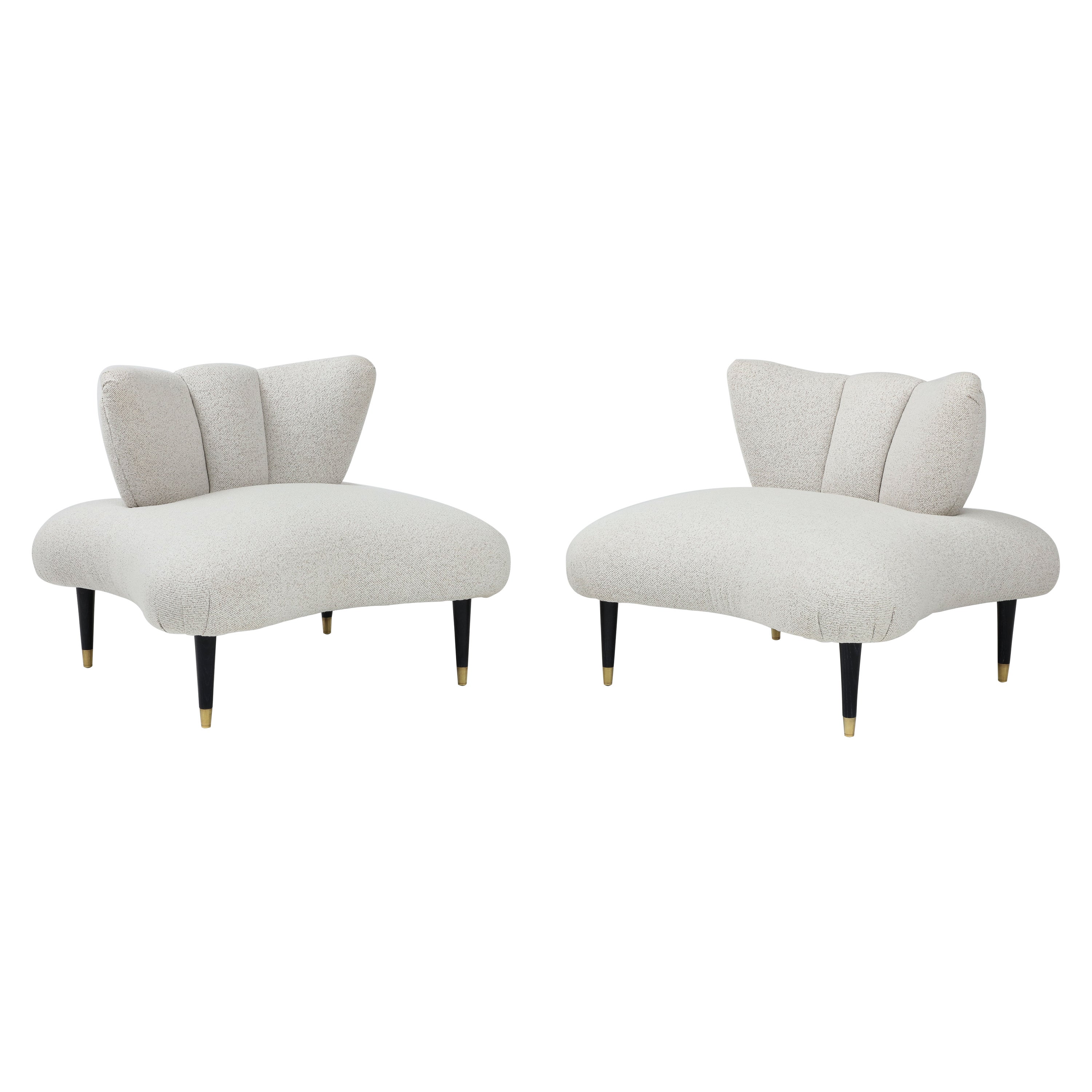 1950
s Modernist Slipper Chairs in the Style of Lorin Jackson