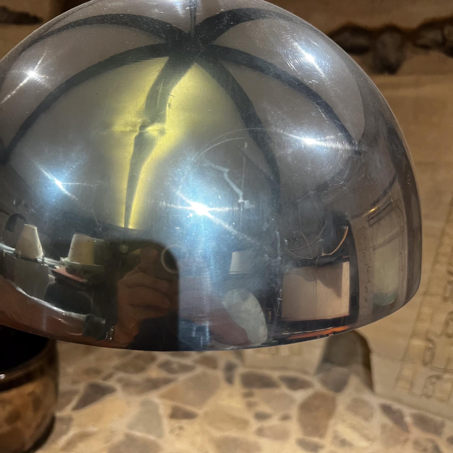 Milieu du XXe siècle 1950s Modernist Space Age Silver Dome Suspension Lamp en vente