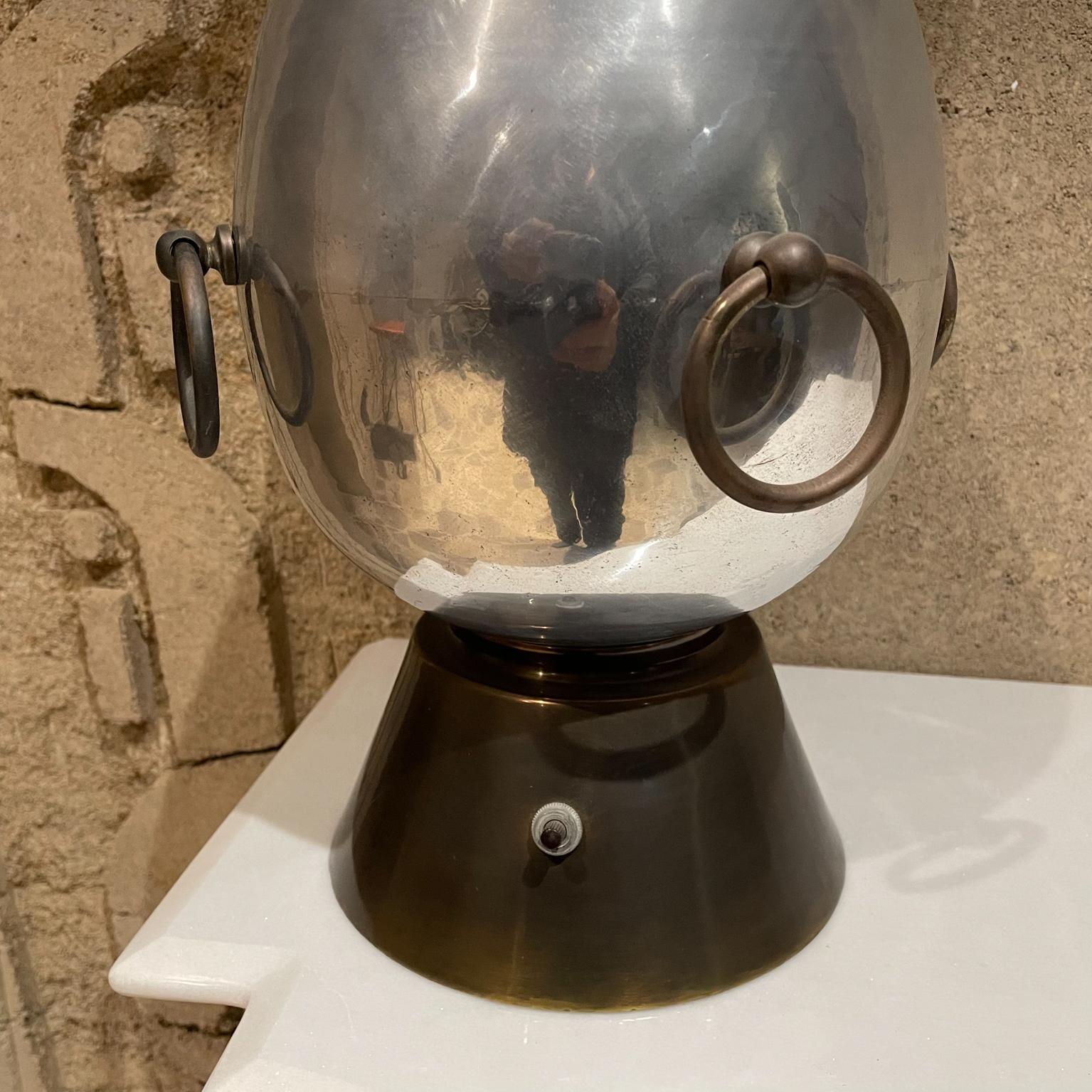 Polished 1950s Arturo Pani Sensational Table Lamp Aluminum & Brass Mexico City For Sale