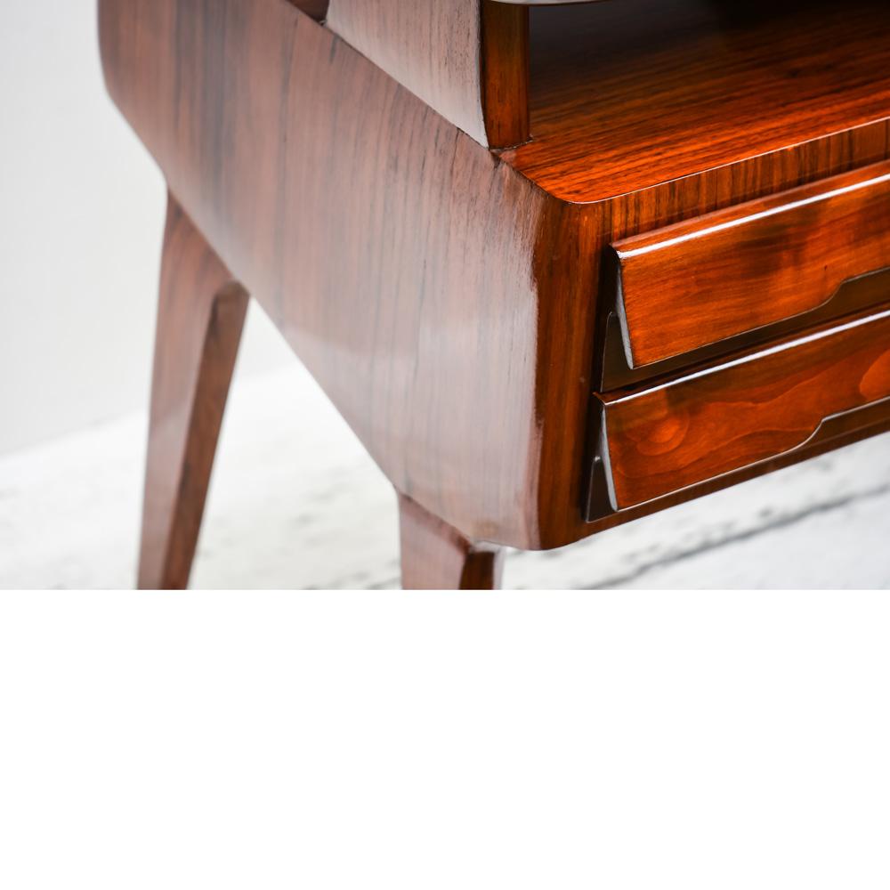 1950s Modernist Writing Desk in Polished Mahogany Italian Design Vittorio Dassi 4