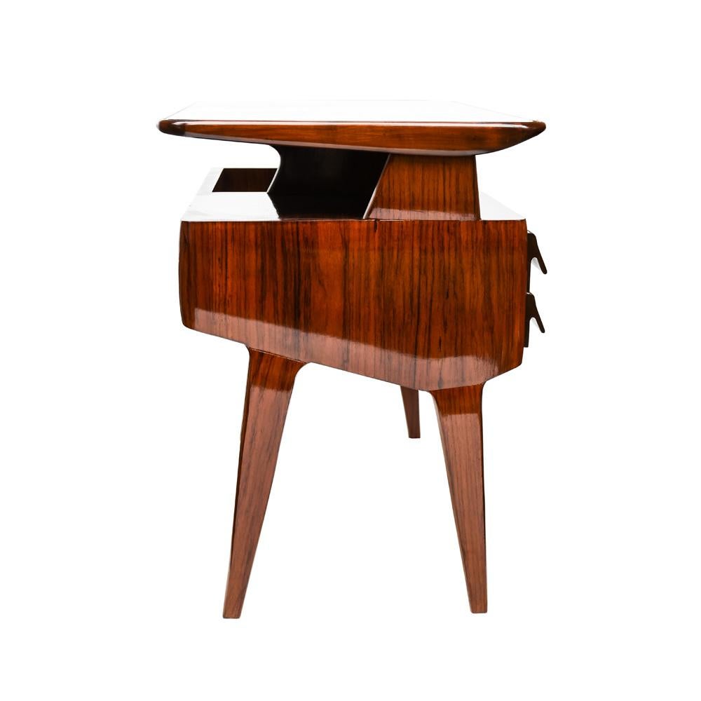 1950s Modernist Writing Desk in Polished Mahogany Italian Design Vittorio Dassi In Good Condition In London, GB