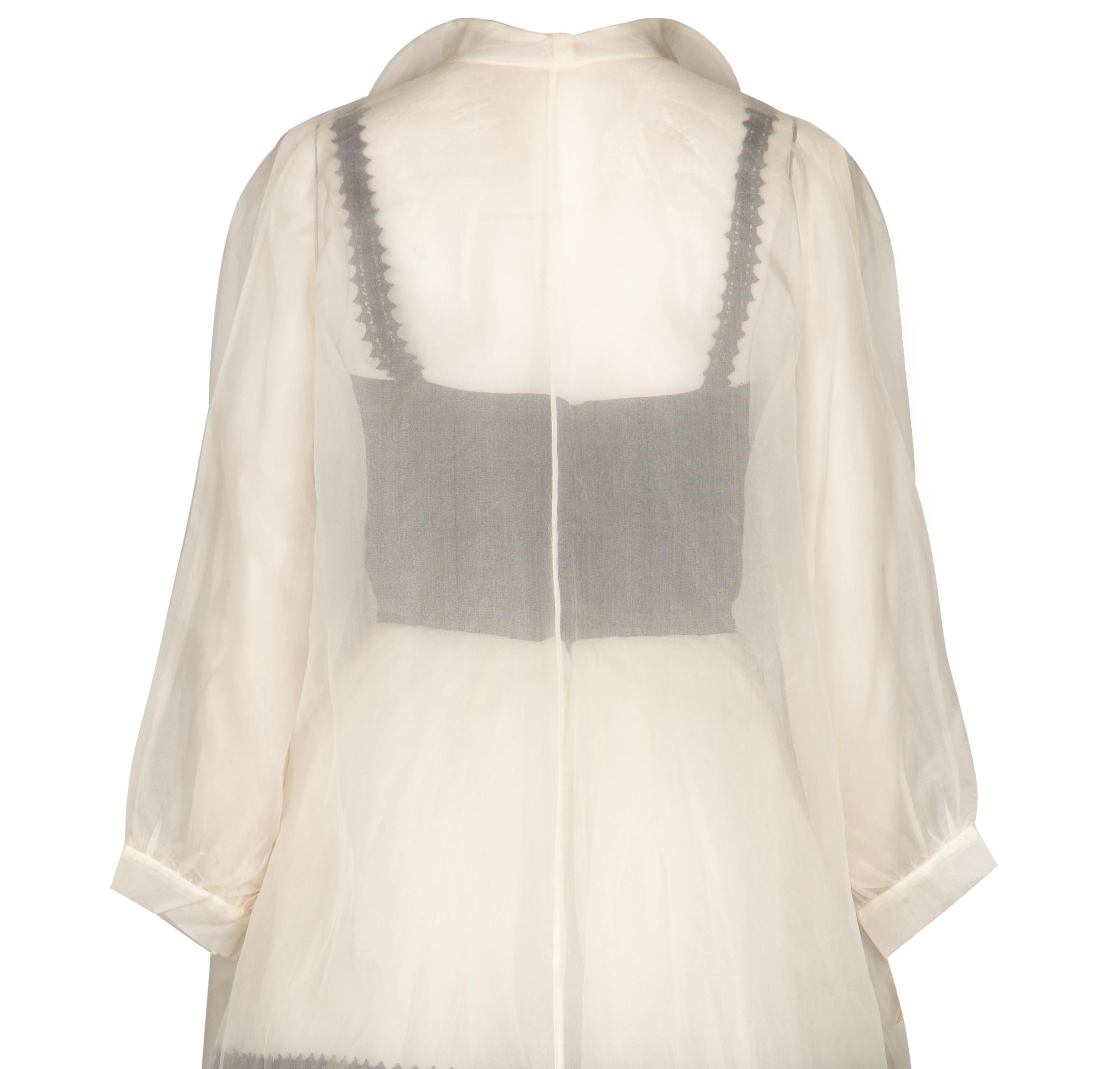 Women's 1950s Monochrome Dress With White Silk Organza Overcoat