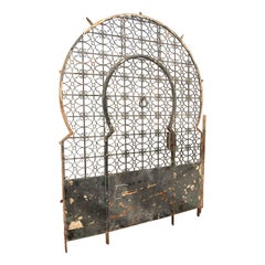1950s Monumental Antique Wrought-iron Gate with an Arch and Openwork Decoration