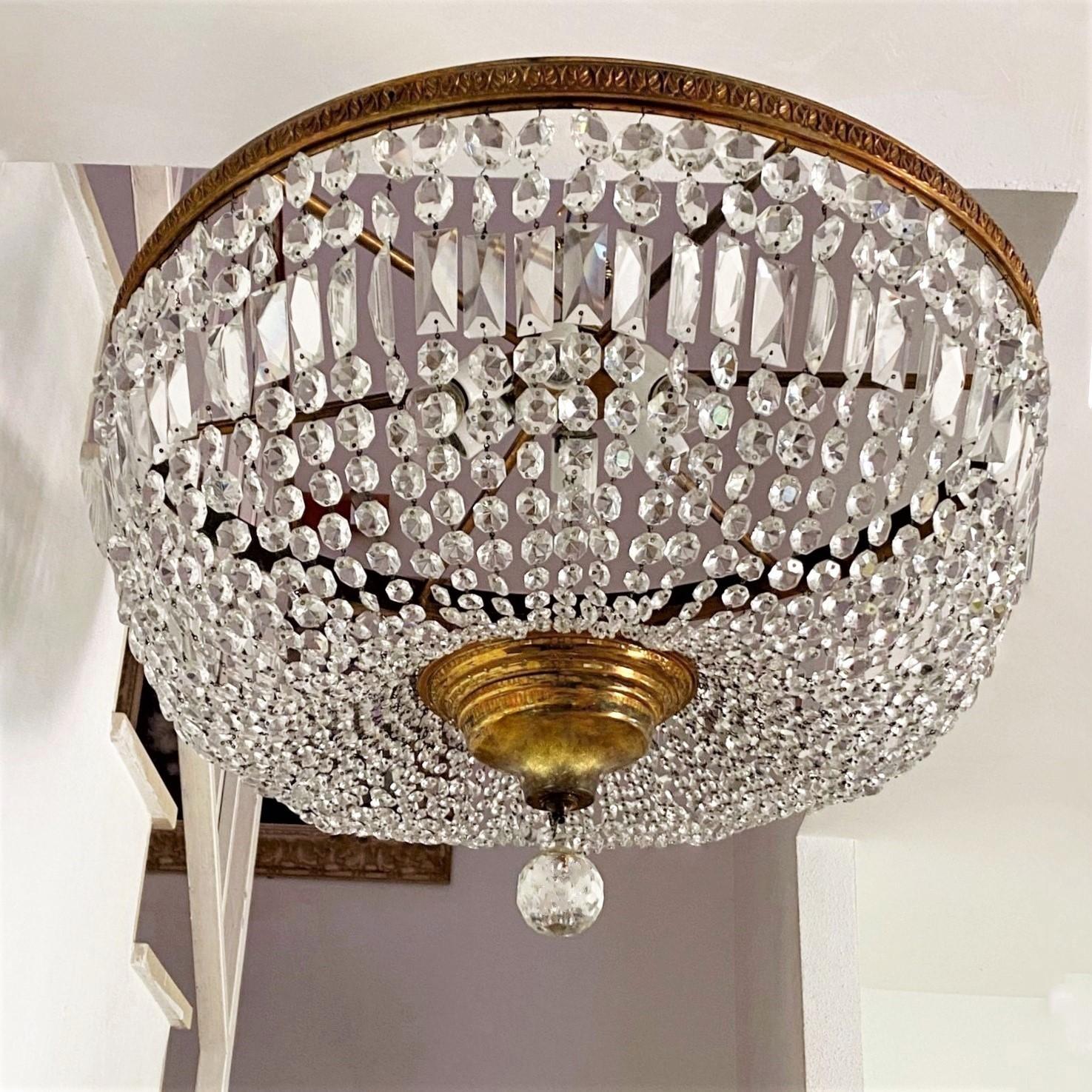 flush mount chandelier vintage