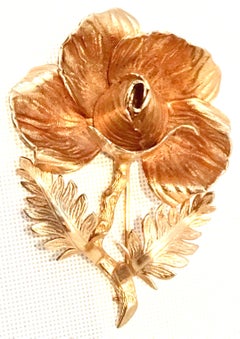 1950'S Monumental Gold Dimensional Flower Brooch By, Giovanni