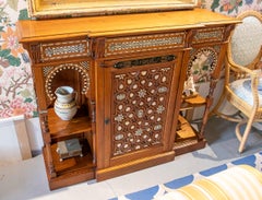 1950s Moorish Sideboard with Geometric Marquetry and Decorative Arches