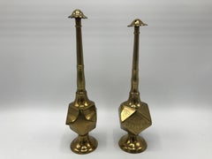 1950s Moroccan Brass Salt and Pepper Shaker Set, Pair