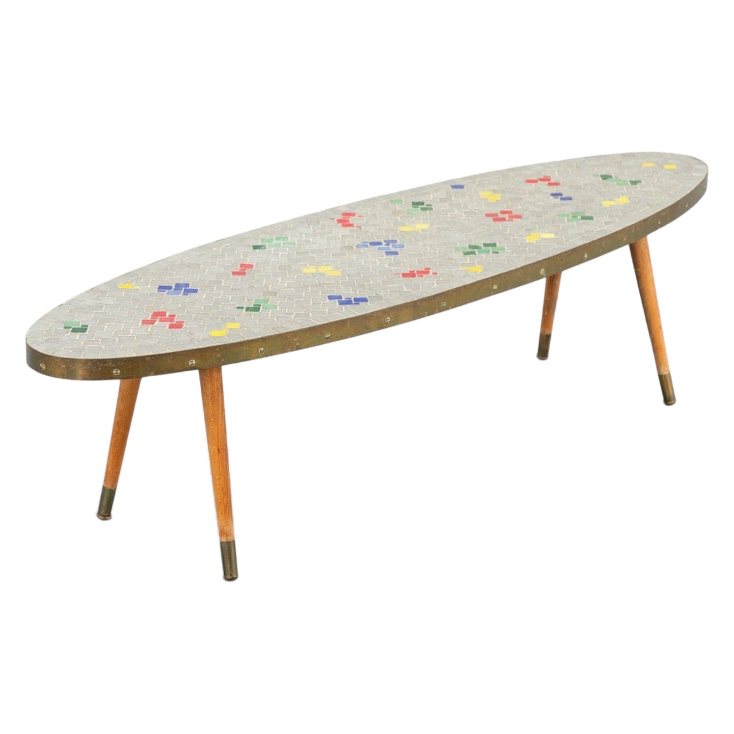Table basse / banc à fleurs en mosaïque des années 1950 en vente