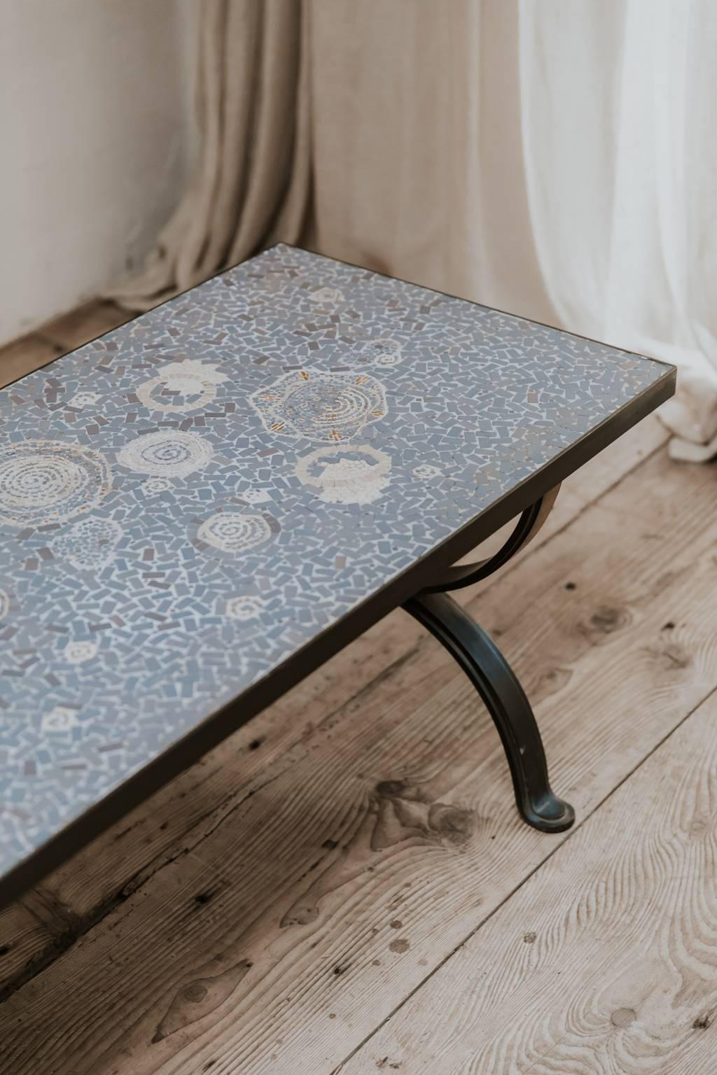 French 1950s Mosaic Coffee Table