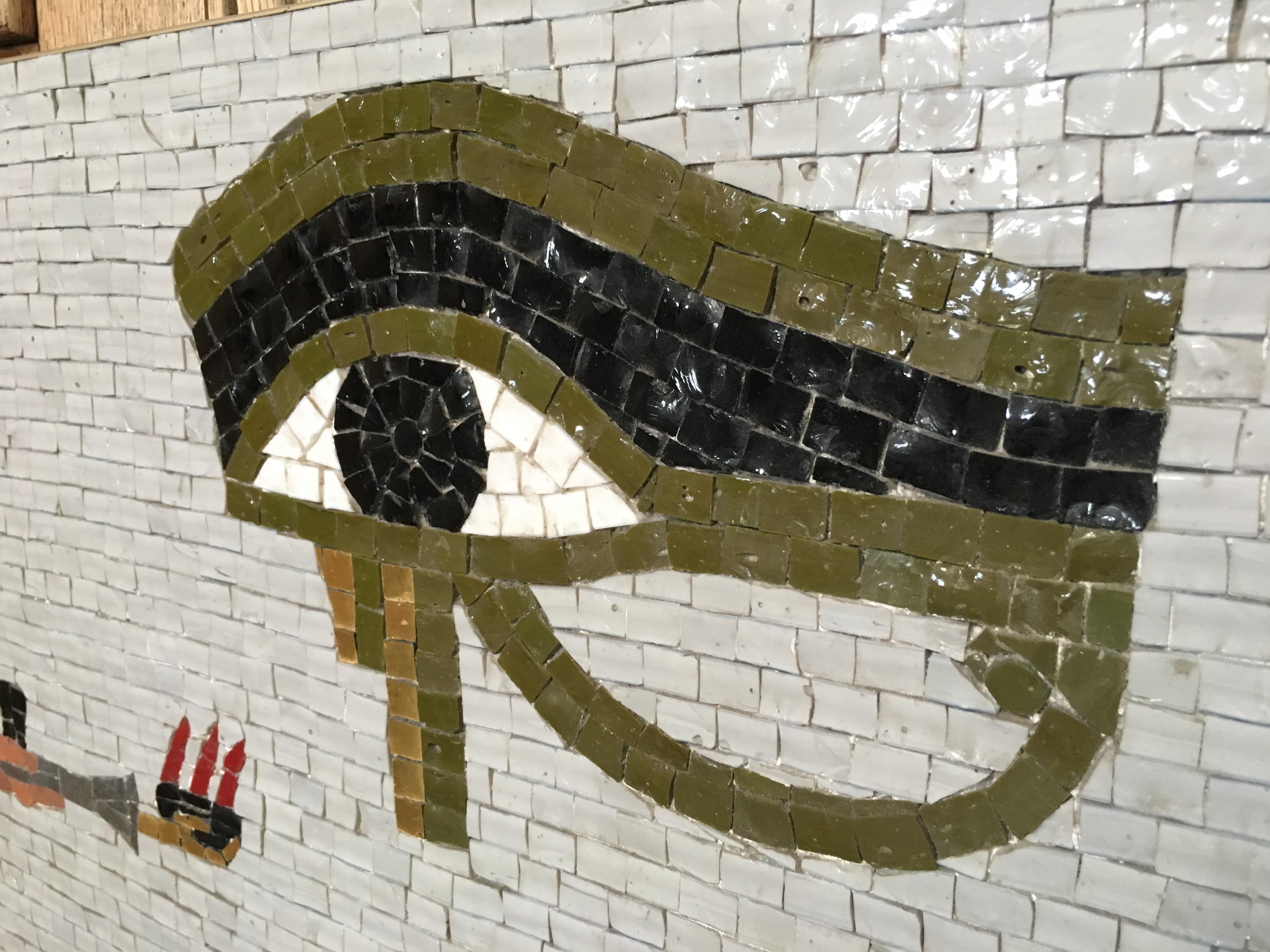 1950s Mosaic Egyptian Scene In Good Condition In Denton, TX
