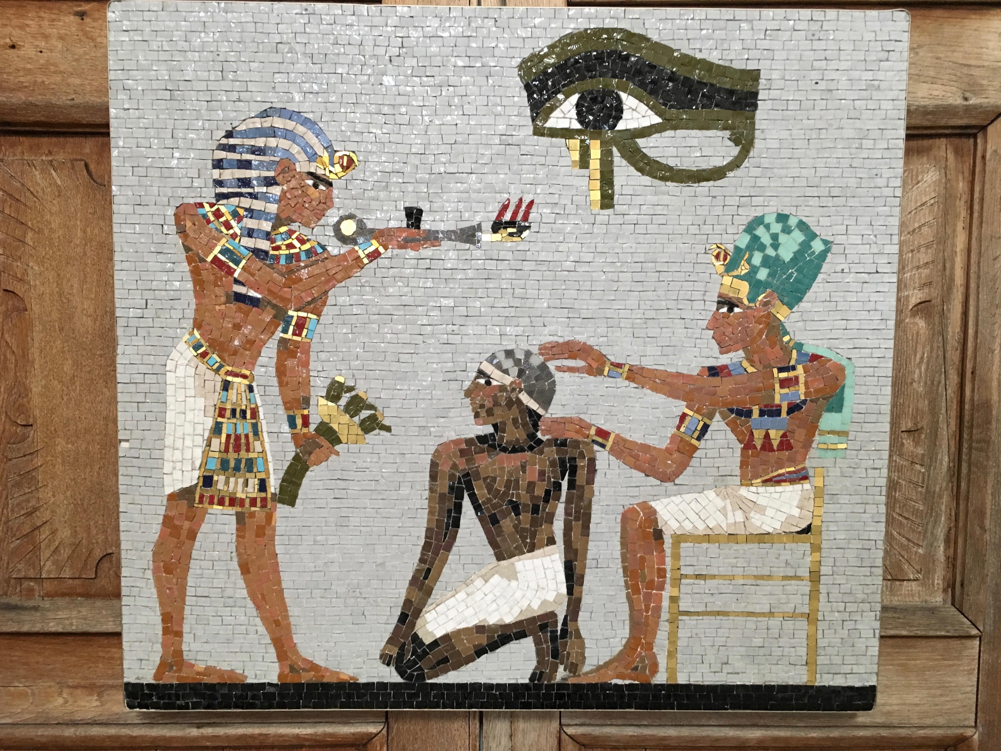 20th Century 1950s Mosaic Egyptian Scene