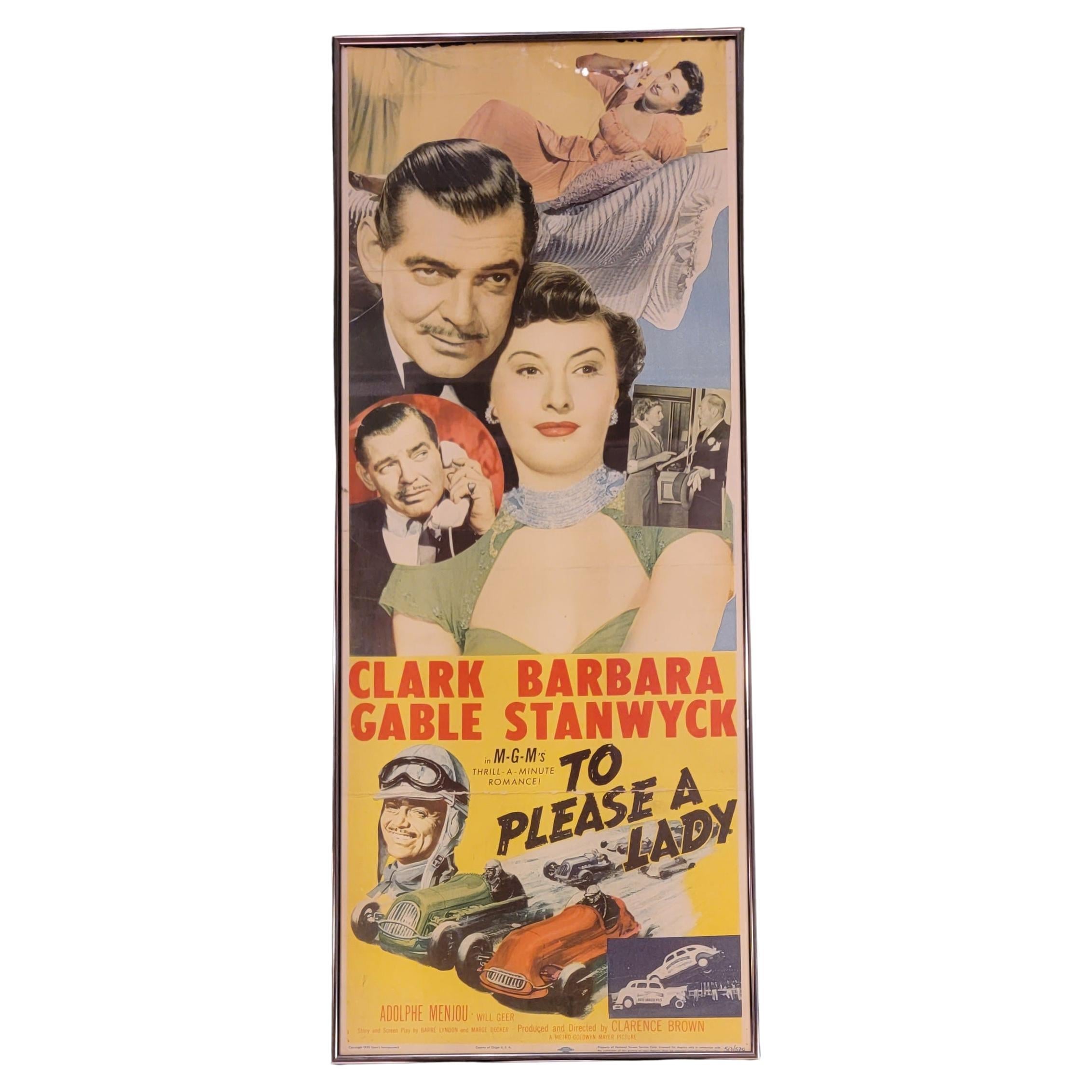 1950s Movie Poster for To Please a Lady, Framed