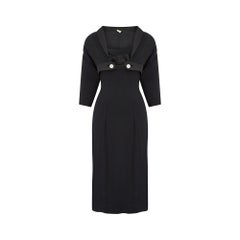 1950s Mr John Couture Black Crepe Shift Dress and Jacket