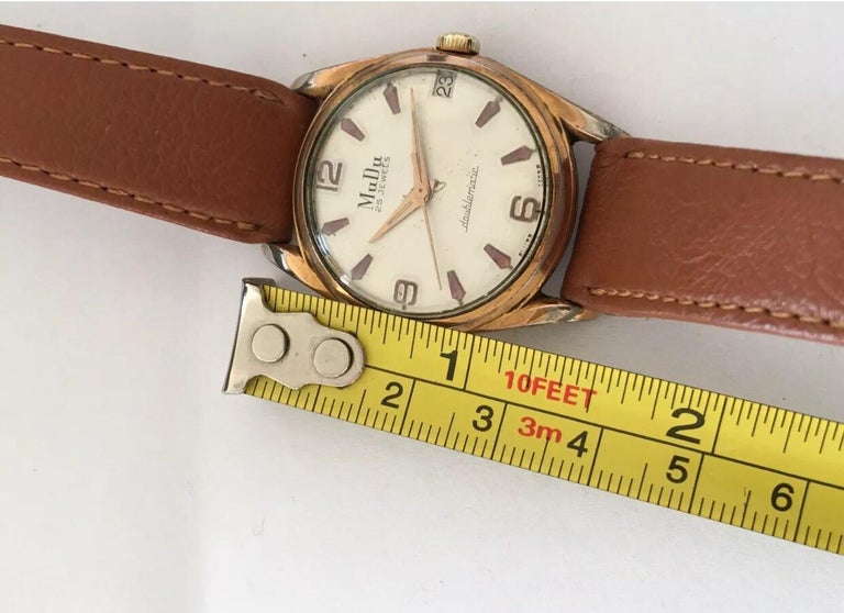 1950s MuDu 25 Jewels Doublematic Gold-Plated Vintage Wristwatch