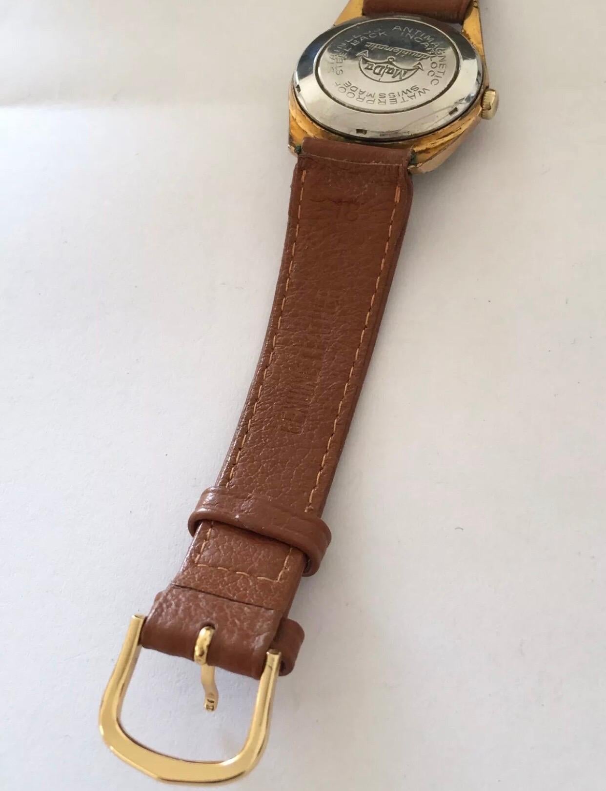 1950’s MuDu 25 Jewels Doublematic Gold Plated Vintage Wristwatch In Good Condition For Sale In Carlisle, GB