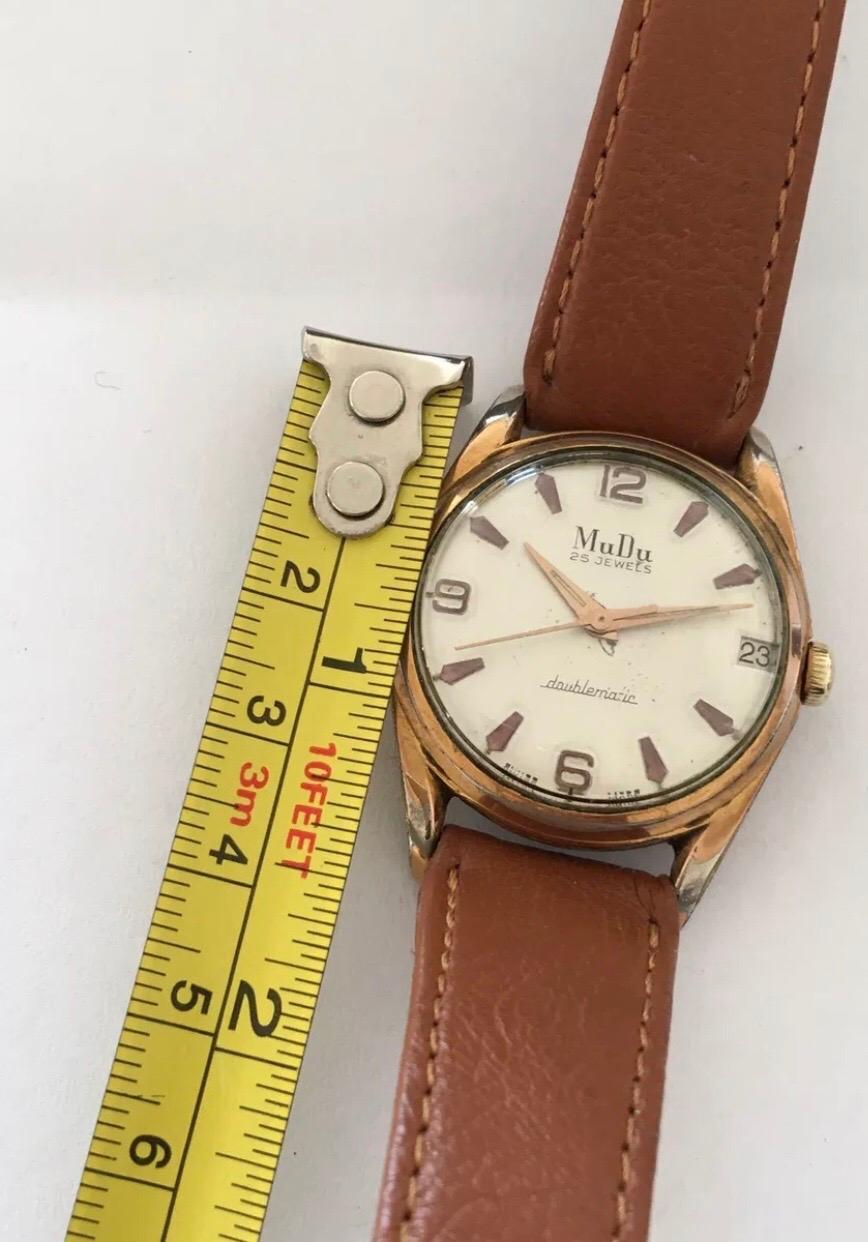 1950’s MuDu 25 Jewels Doublematic Gold Plated Vintage Wristwatch For Sale 1