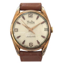 1950s MuDu 25 Jewels Doublematic Gold-Plated Vintage Wristwatch
