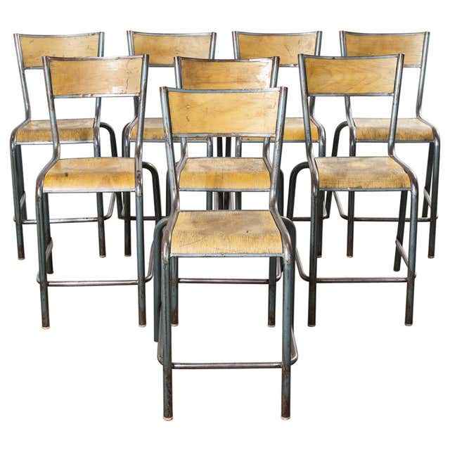 1960's French Mullca Vintage Stacking Laboratory Stool, Red, Set of ...