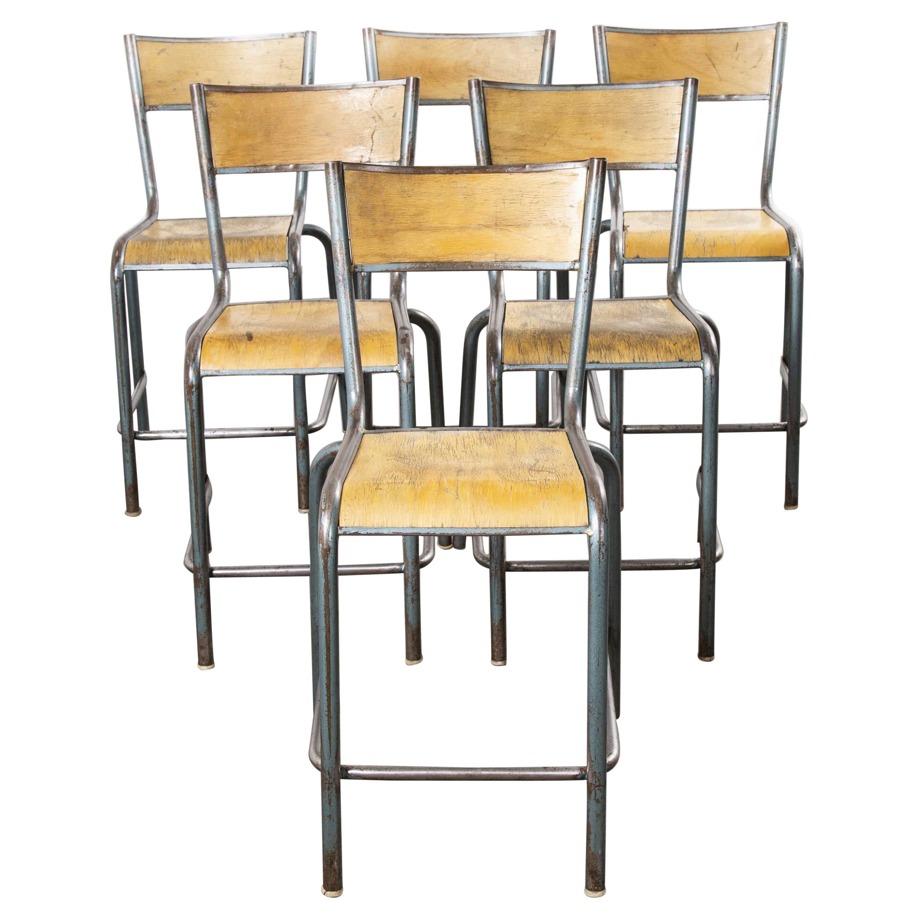 1950s Mullca High Laboratory Stacking Dining Chairs, Bar Stools, Set of Six