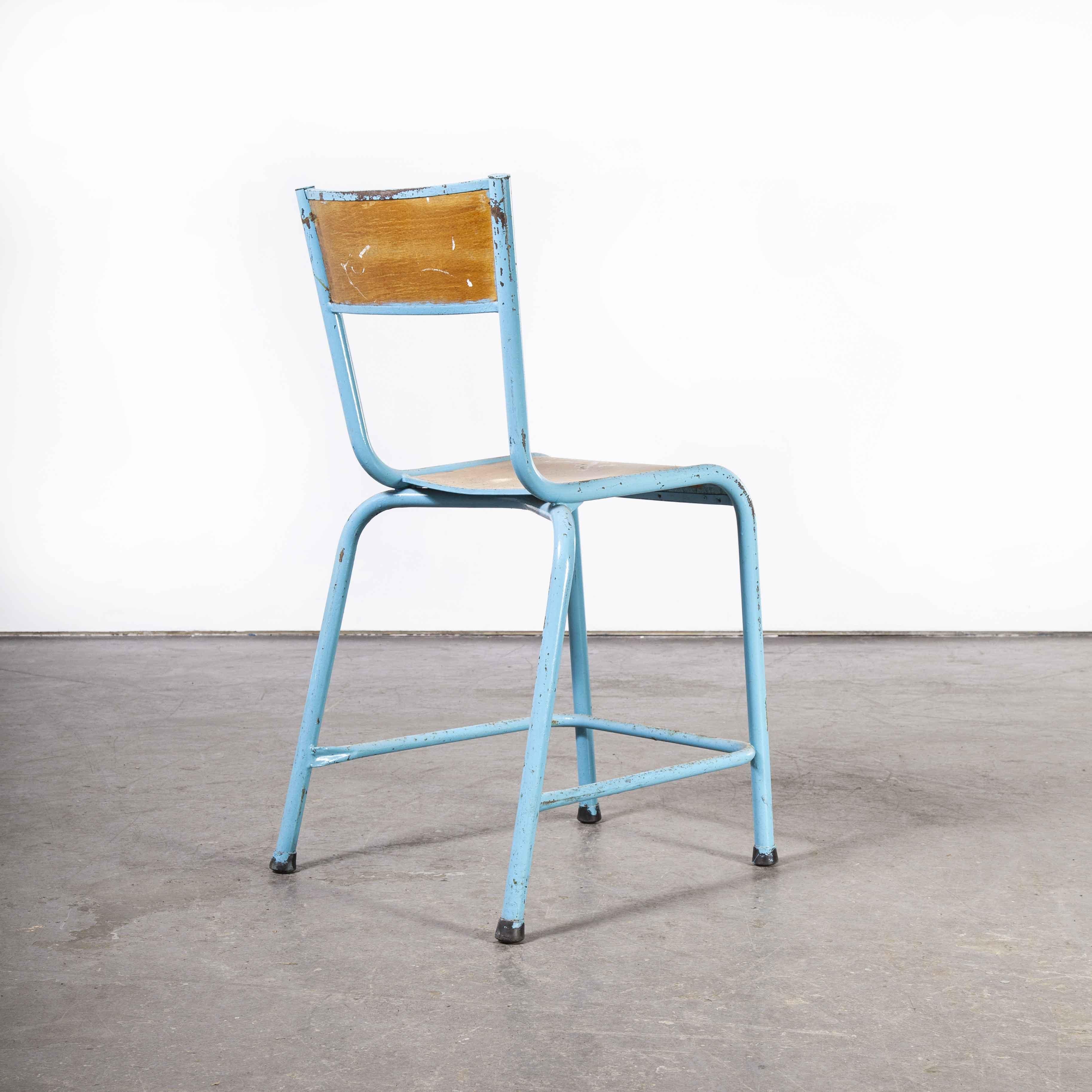 1950s Mullca High Laboratory Stacking Dining Chairs, Blue, Set of Twelve For Sale 4