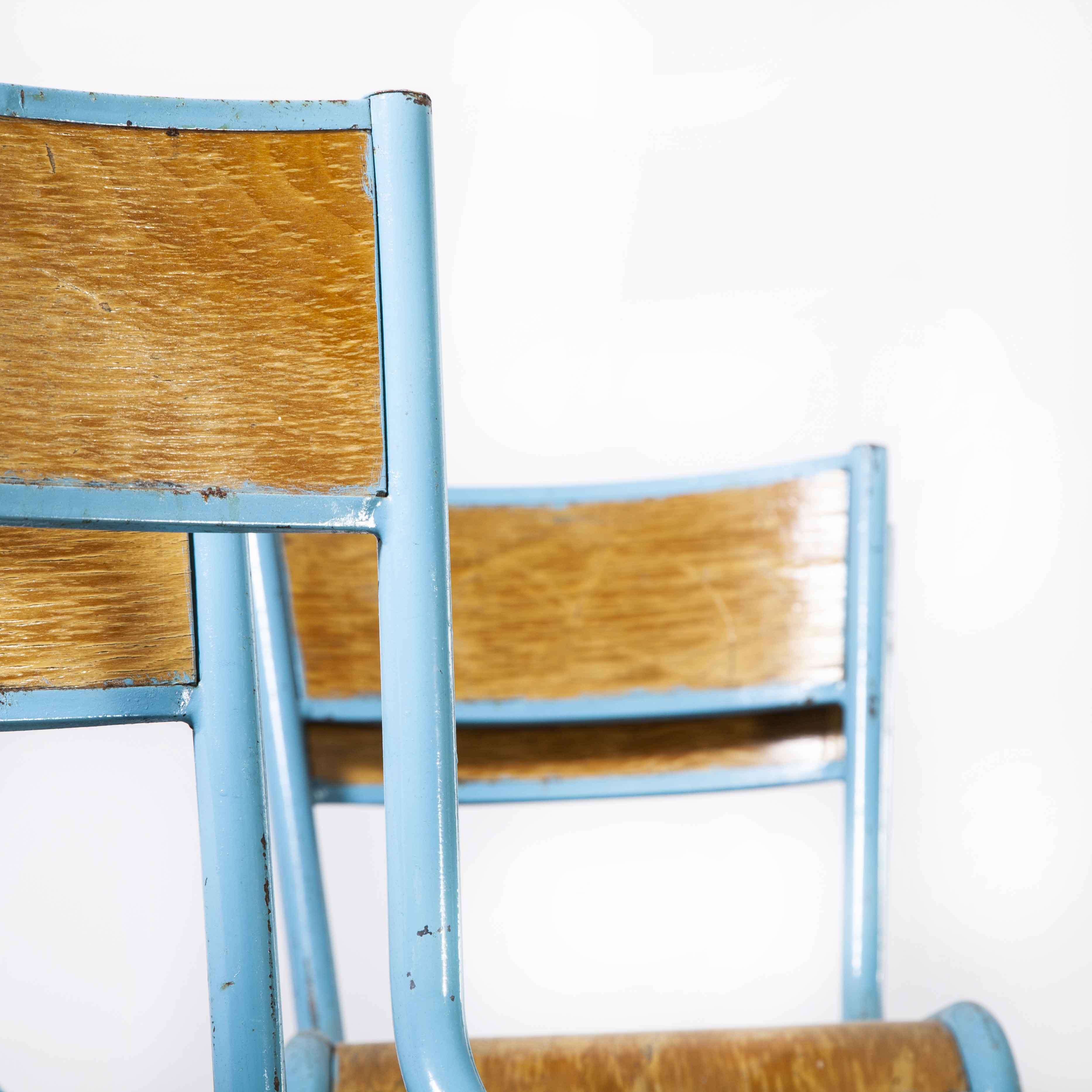 1950s Mullca High Laboratory Stacking Dining Chairs, Blue, Set of Twelve For Sale 3