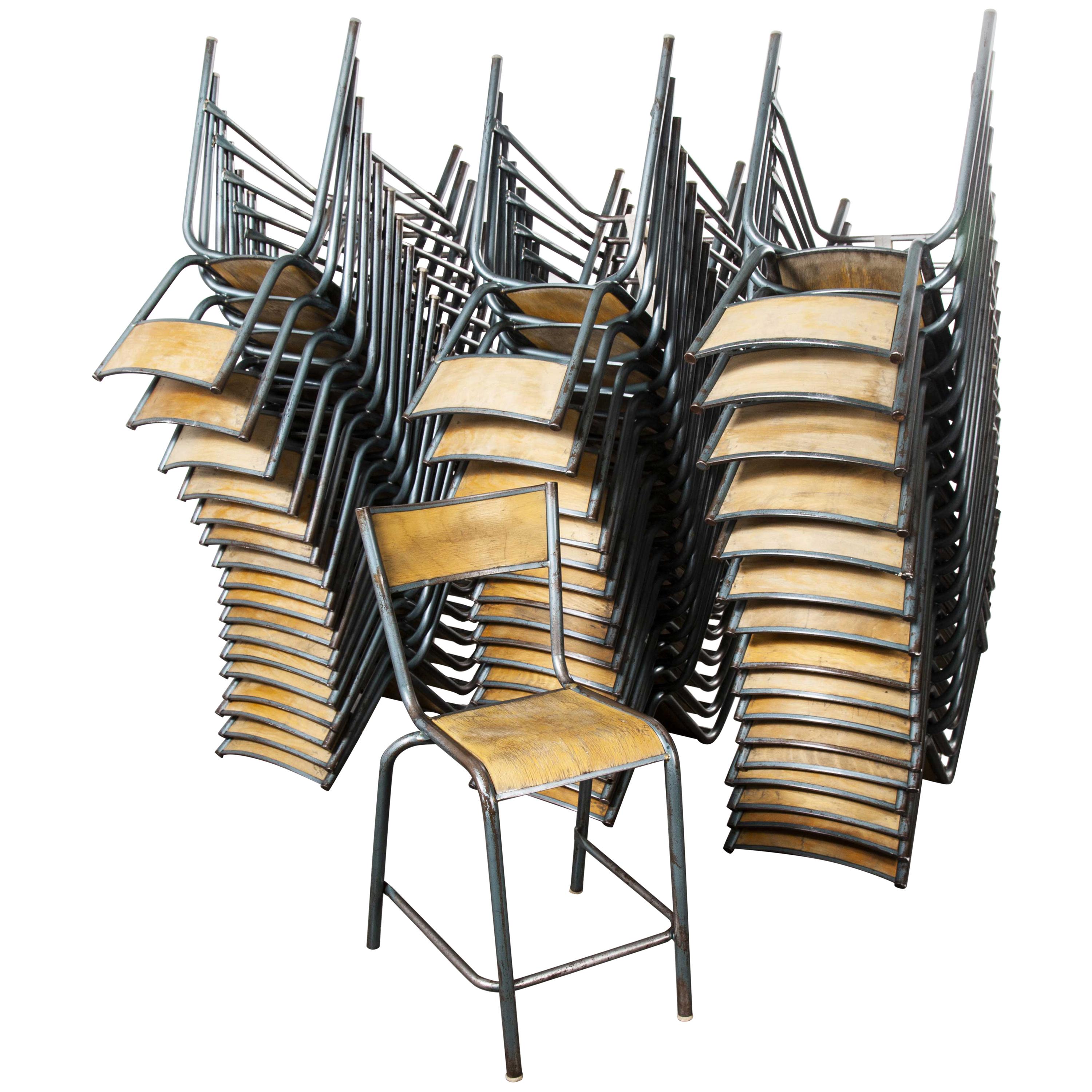 1950s Mullca High Laboratory Stacking Dining Chairs - Various Qty Available