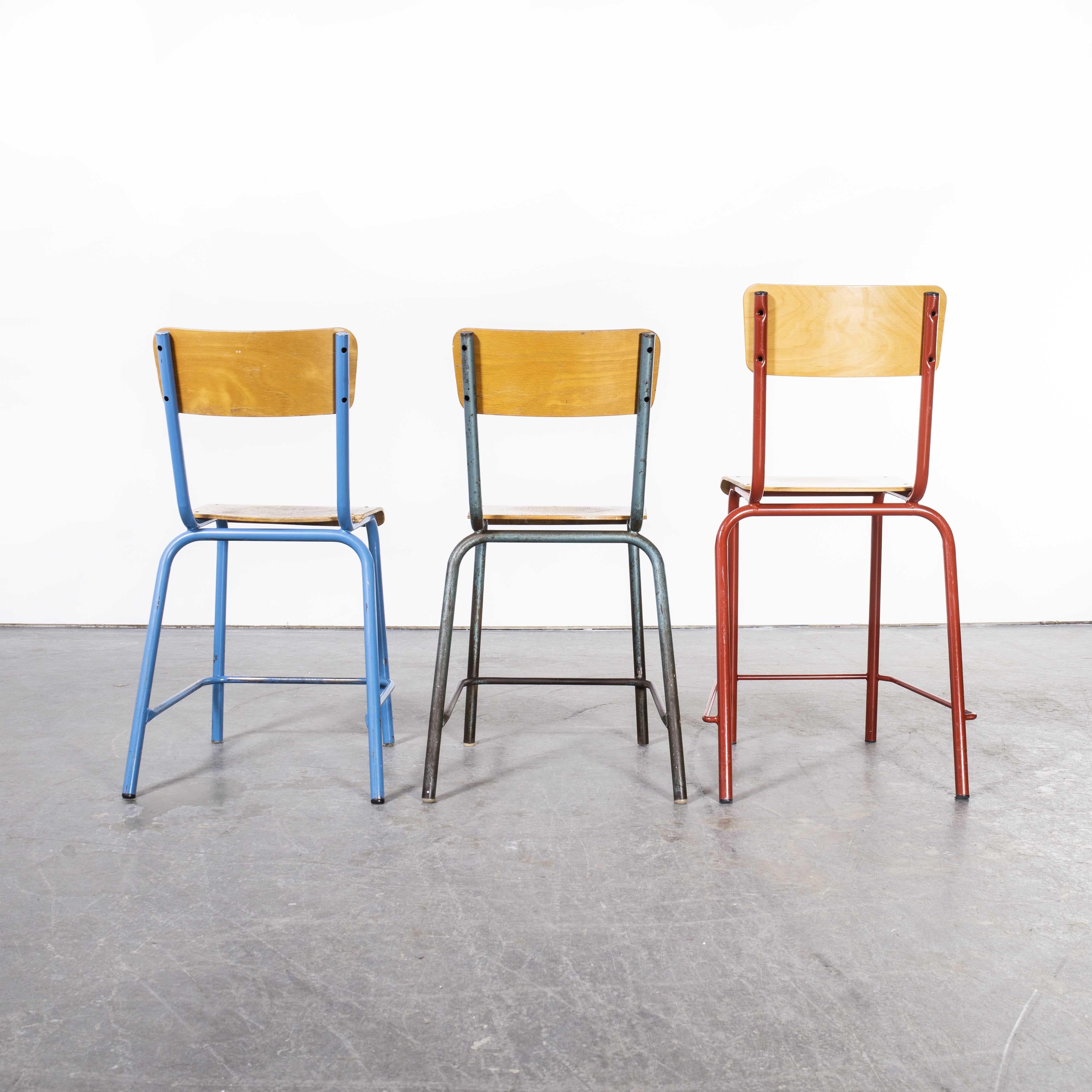 1950's Mullca High Laboratory Stacking Dining Chairs, Set Of Three For Sale 3