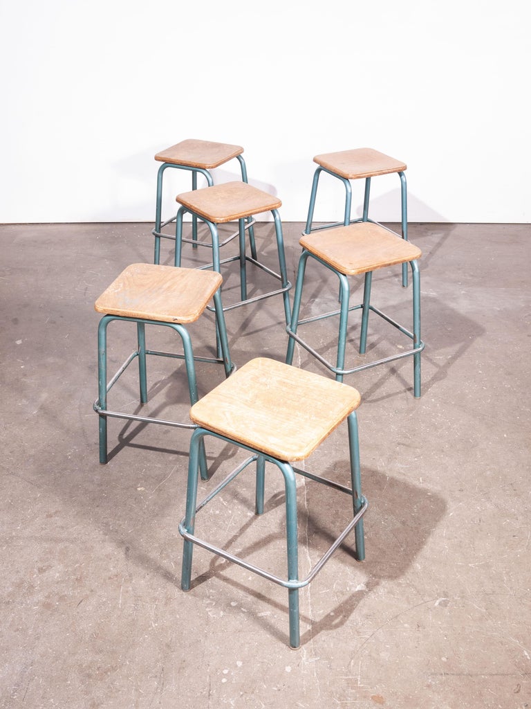 1950s Mullca Industrial French High Stacking Stools, Set of Six at 1stDibs