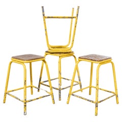 1950’s Mullca Industrial French Stacking High Stools, Set of Four