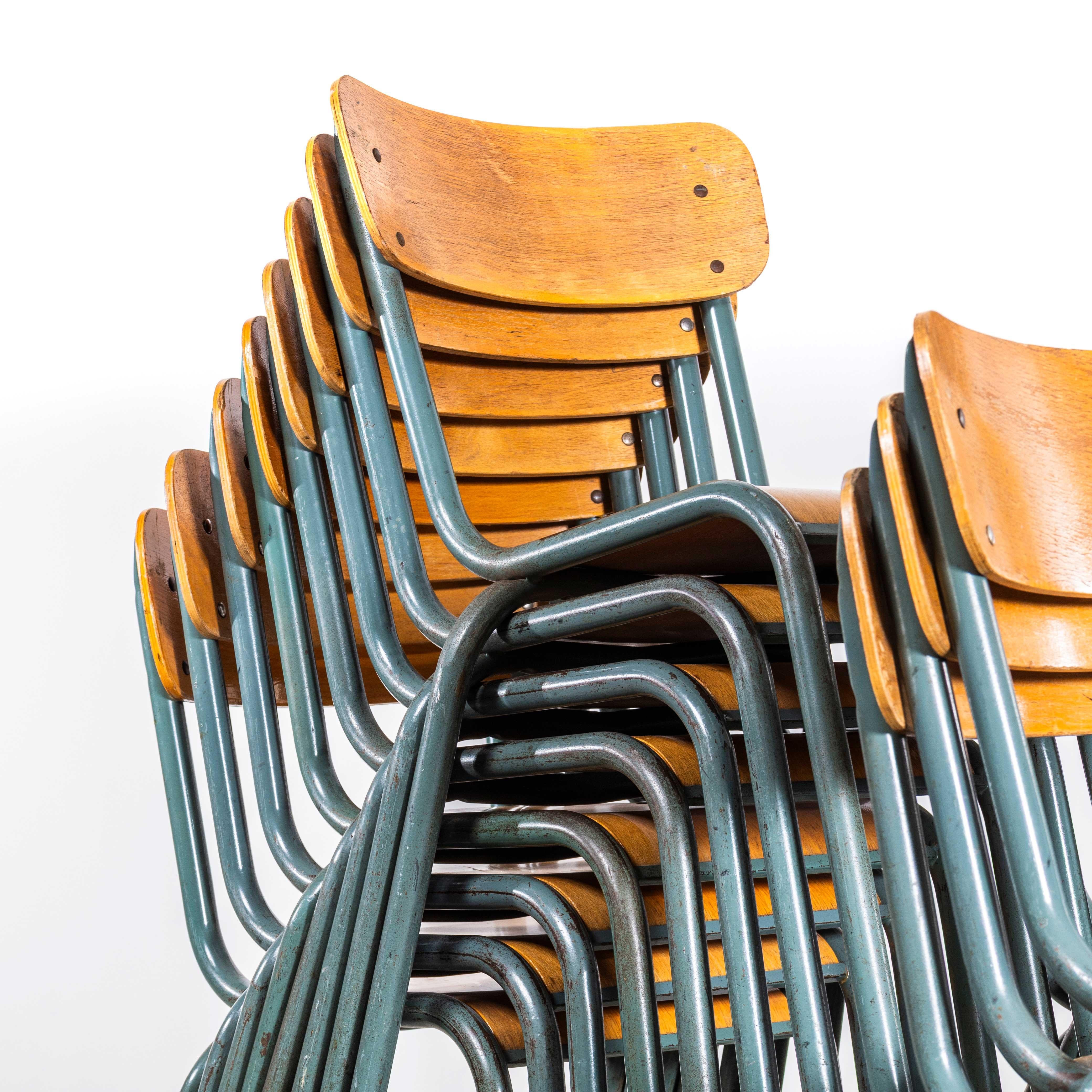 1950's Mullca Stacking Dining Chair - Wide Back Rest - Very Large Qty Available In Good Condition For Sale In Hook, Hampshire